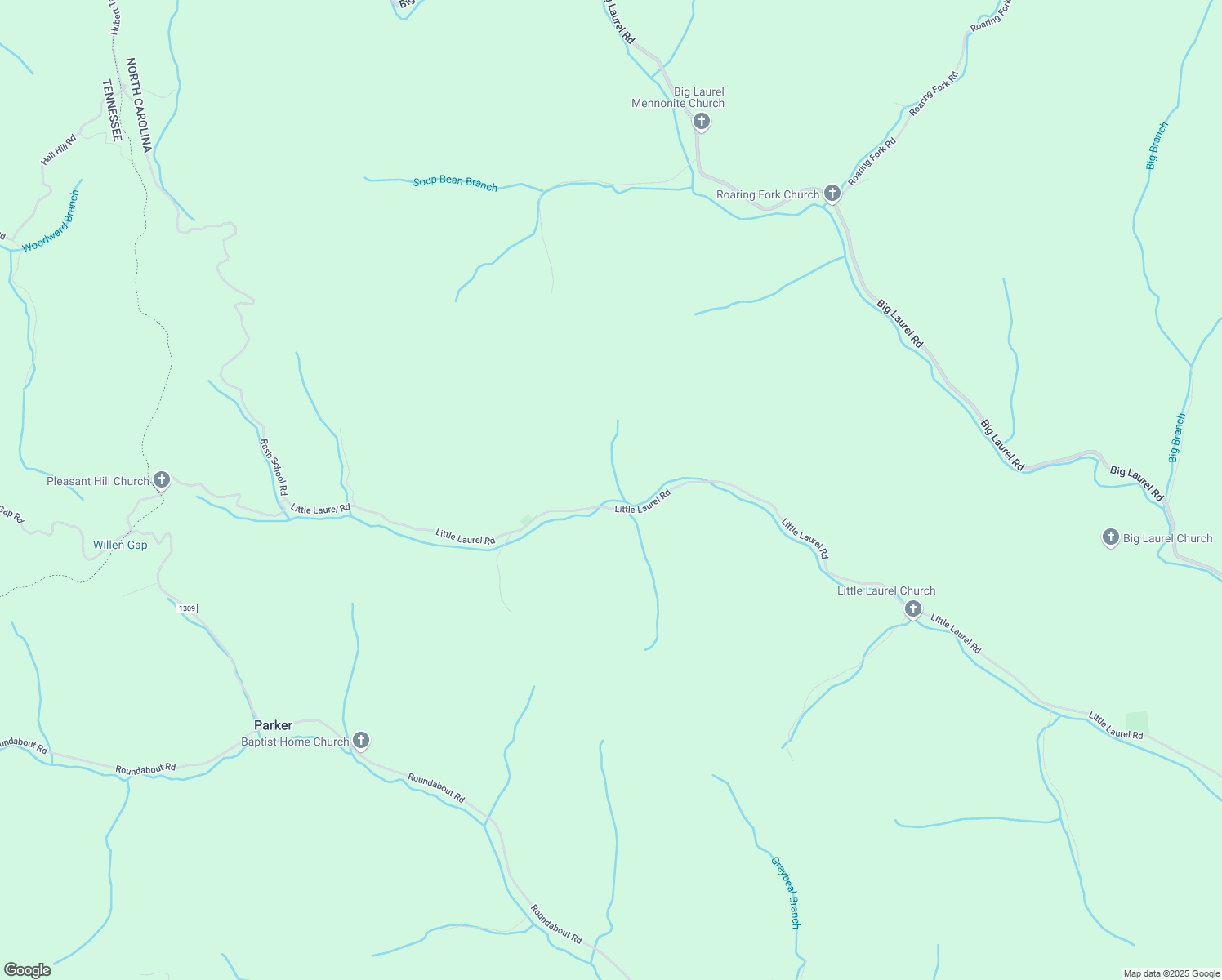 map of restaurants, bars, coffee shops, grocery stores, and more near 3558 Little Laurel Road in Creston