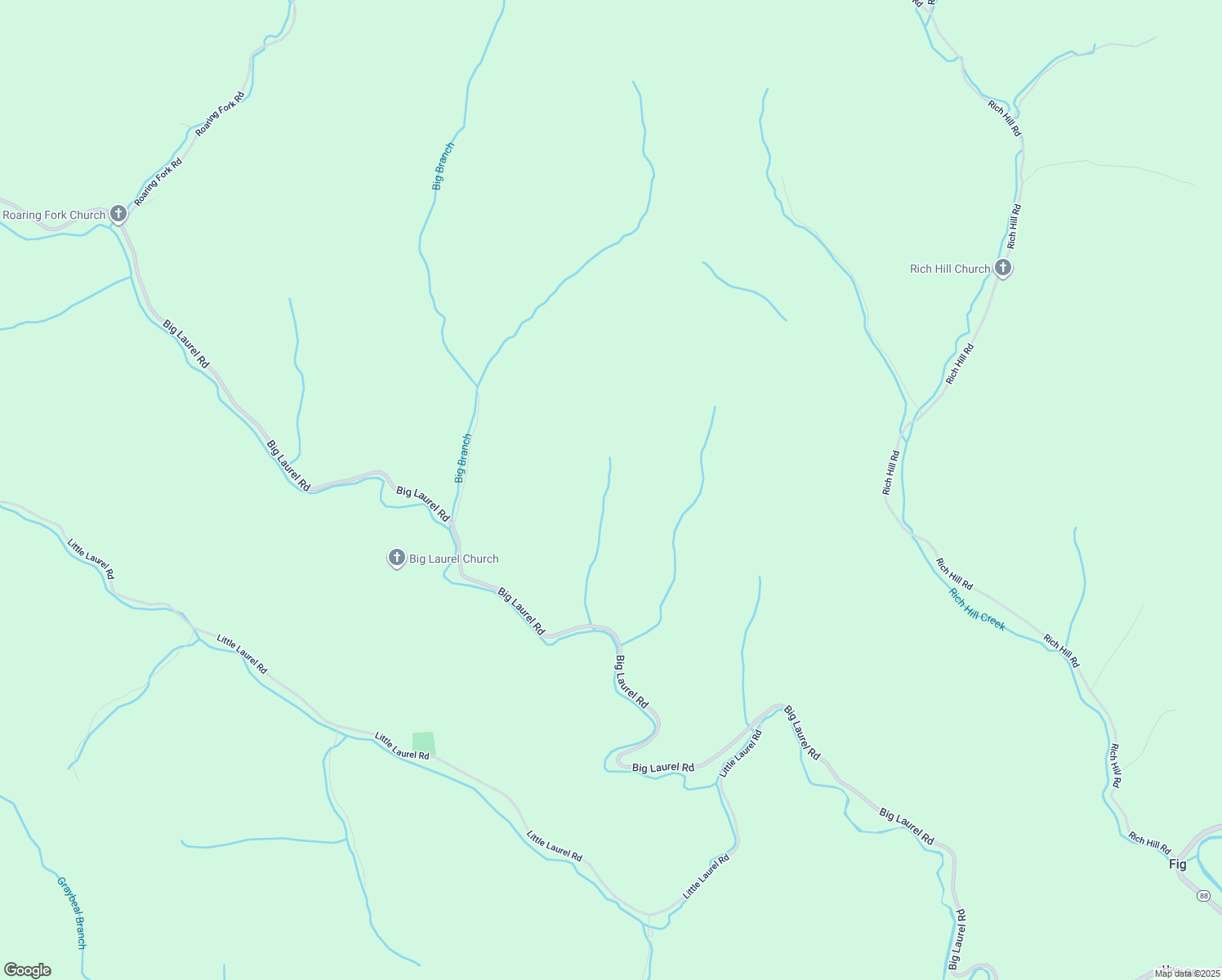 map of restaurants, bars, coffee shops, grocery stores, and more near 136 Odis Lane in Creston