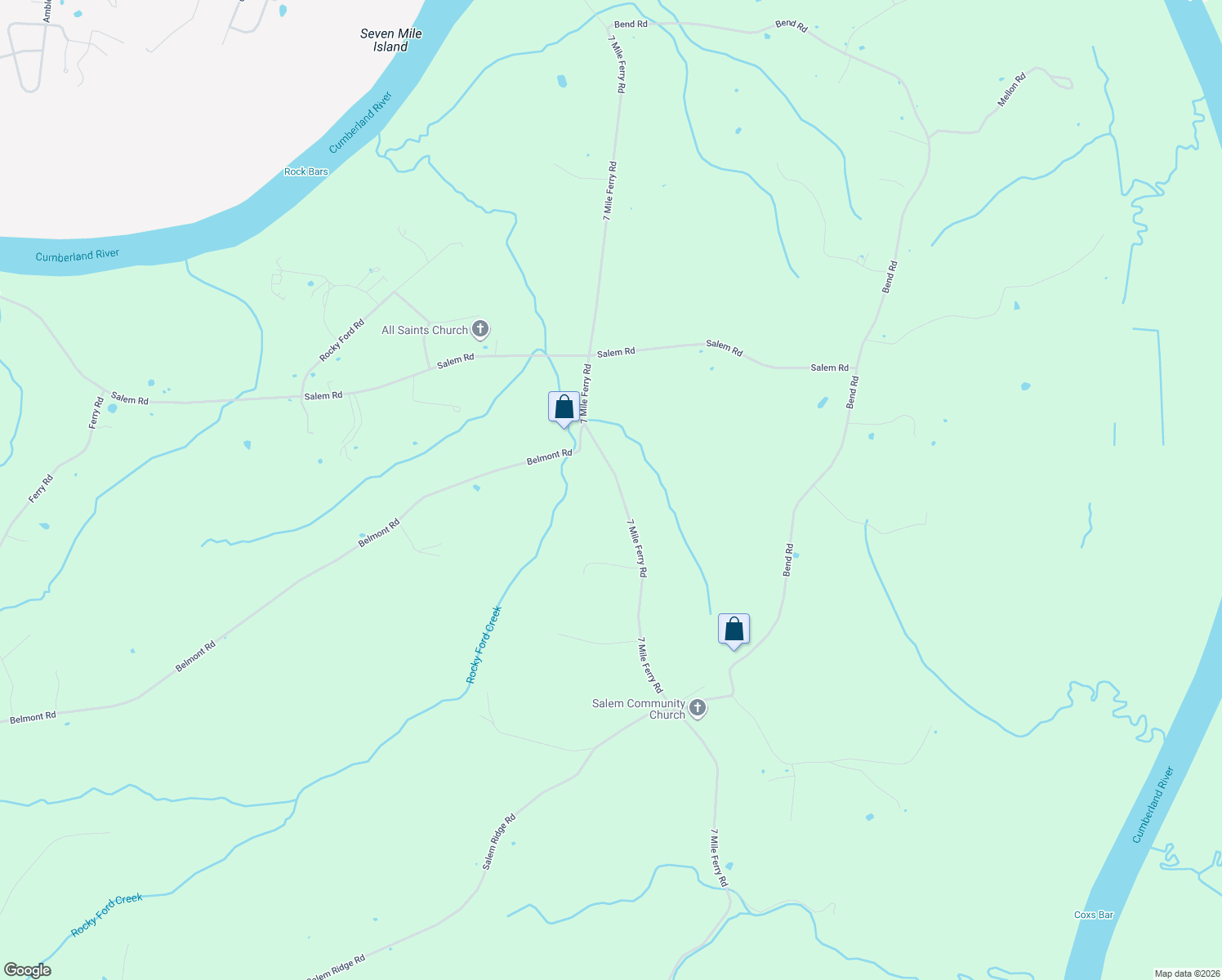 map of restaurants, bars, coffee shops, grocery stores, and more near 1966 7 Mile Ferry Road in Clarksville