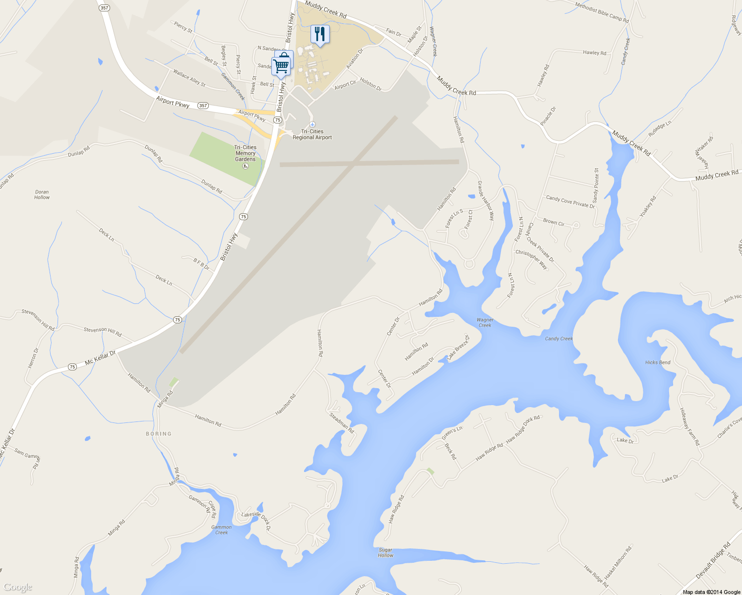 map of restaurants, bars, coffee shops, grocery stores, and more near 790 Hamilton Rd in Blountville