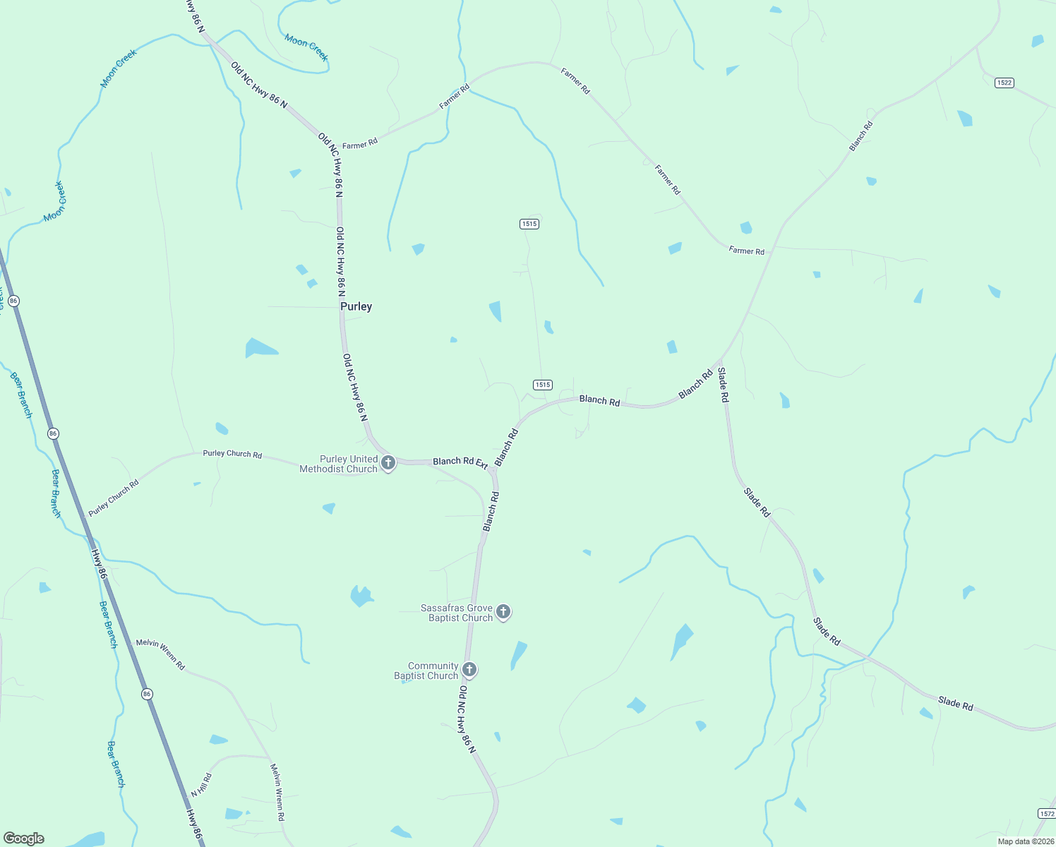 map of restaurants, bars, coffee shops, grocery stores, and more near 480 Blanch Road in Blanch