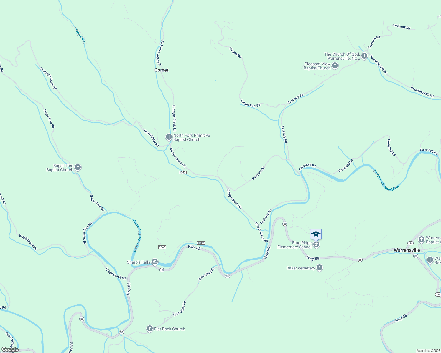 map of restaurants, bars, coffee shops, grocery stores, and more near 758 Staggs Creek Road in Warrensville