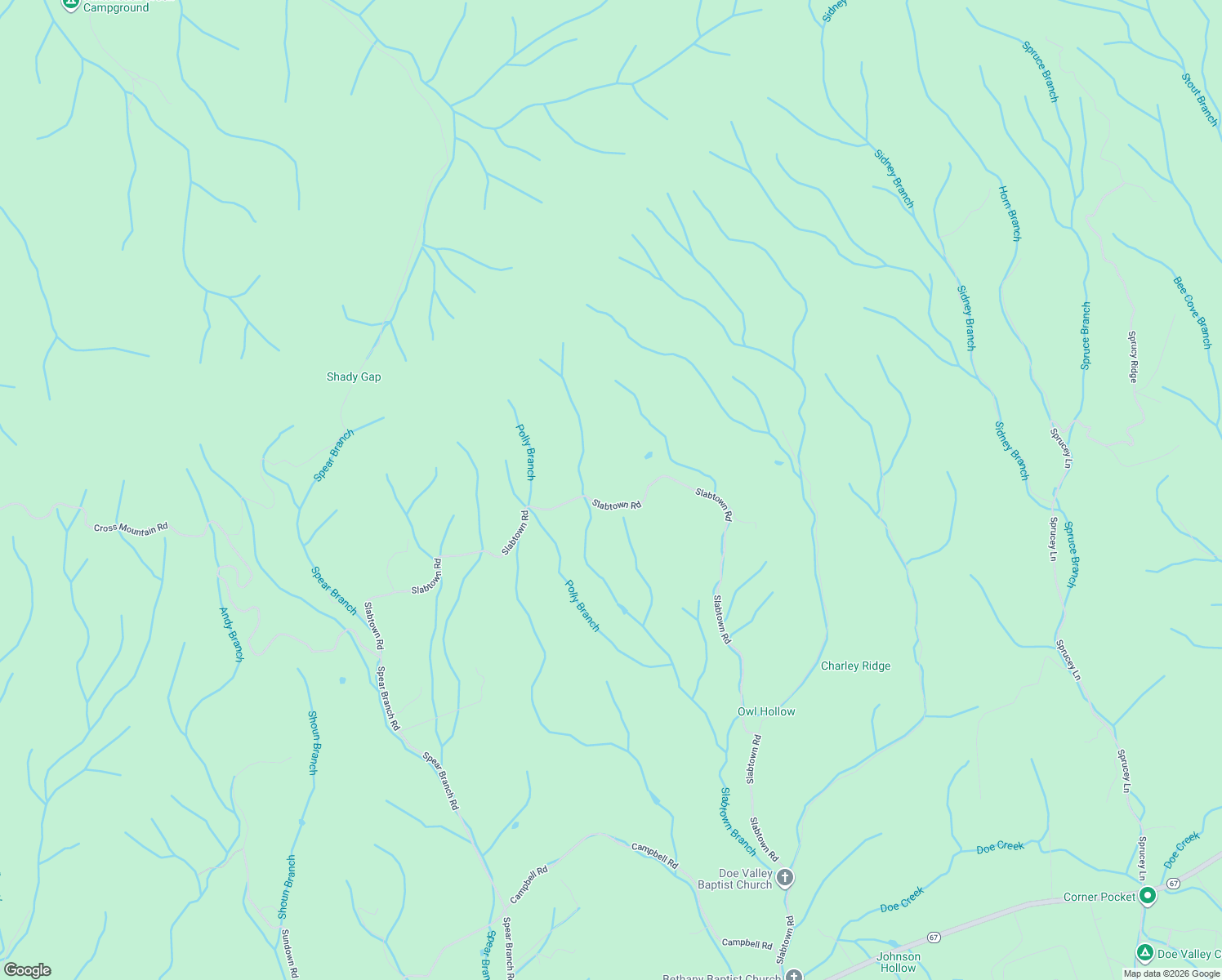 map of restaurants, bars, coffee shops, grocery stores, and more near 2060 Slabtown Road in Mountain City