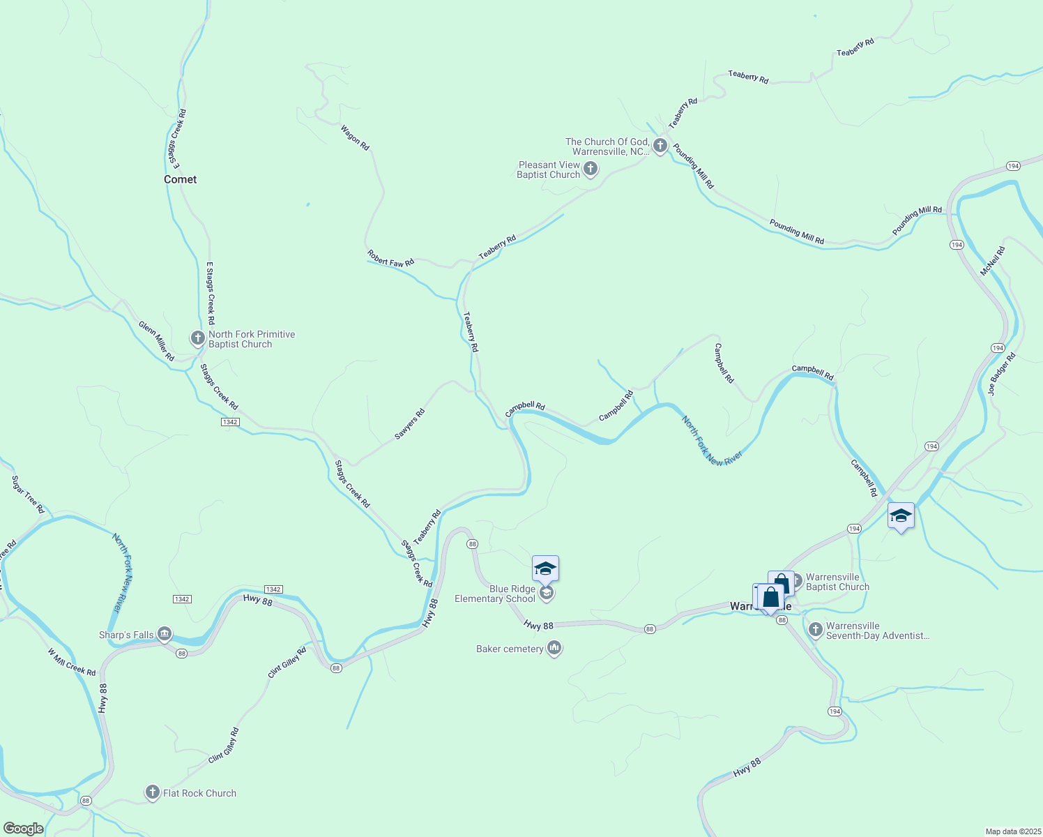 map of restaurants, bars, coffee shops, grocery stores, and more near 311 Falls Lane in Warrensville