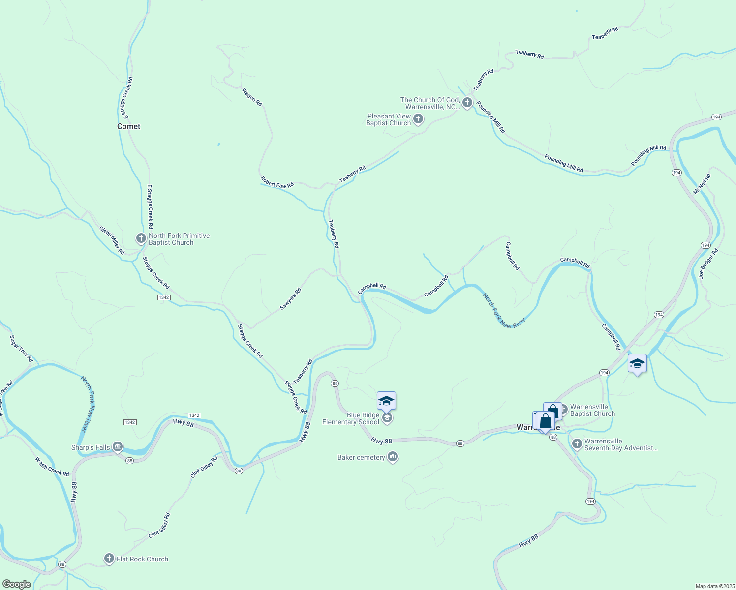 map of restaurants, bars, coffee shops, grocery stores, and more near 311 Falls Lane in Warrensville