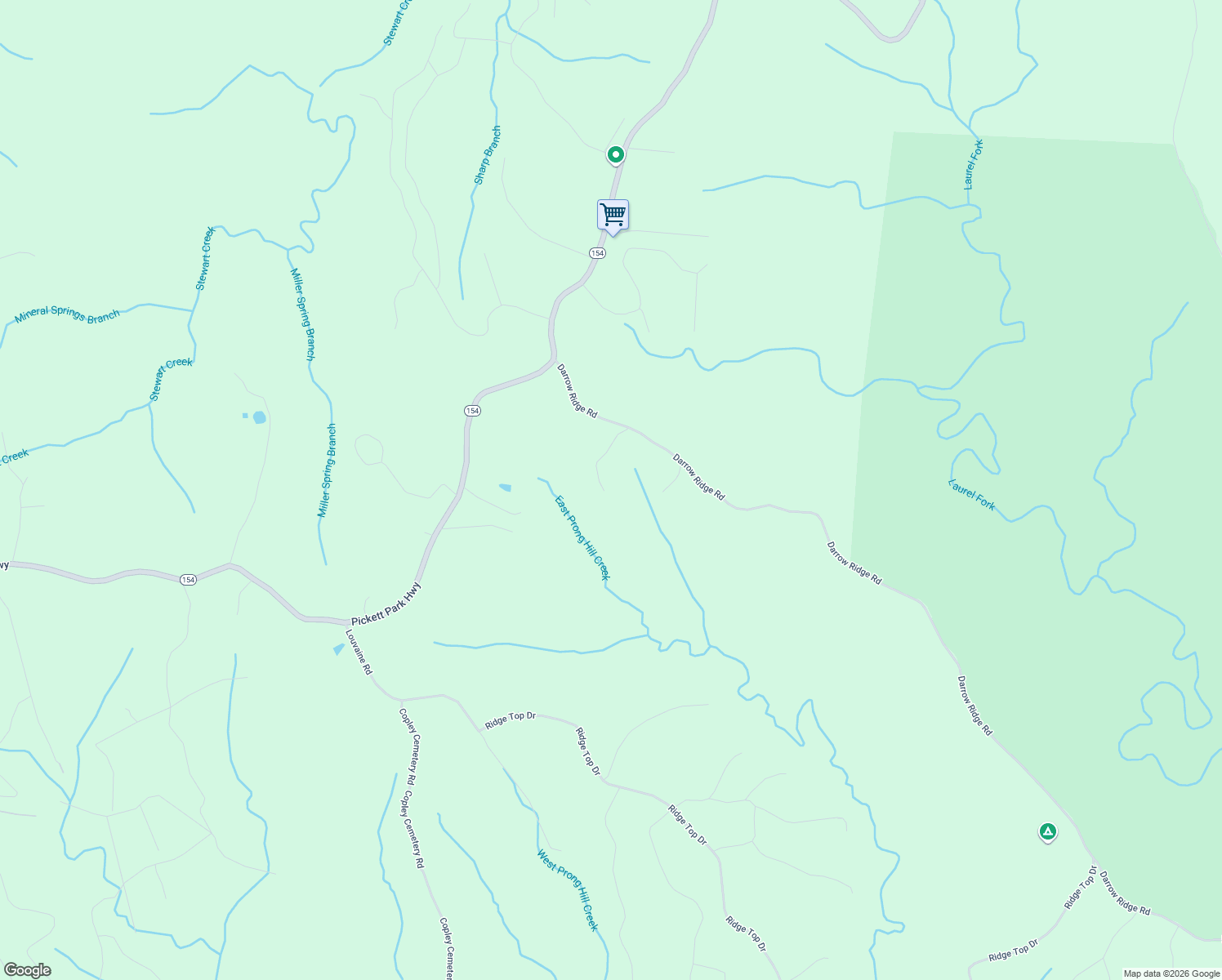 map of restaurants, bars, coffee shops, grocery stores, and more near 1052 Darrow Ridge Road in Jamestown