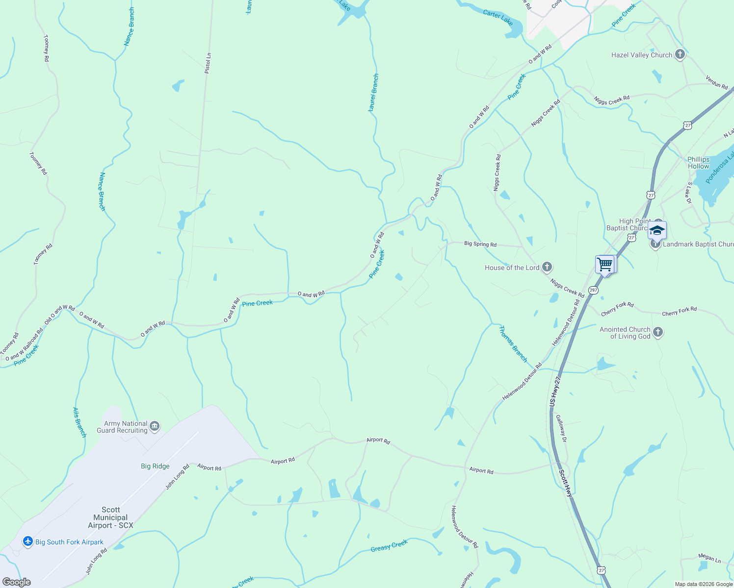 map of restaurants, bars, coffee shops, grocery stores, and more near 940 Big Spring Road in Oneida