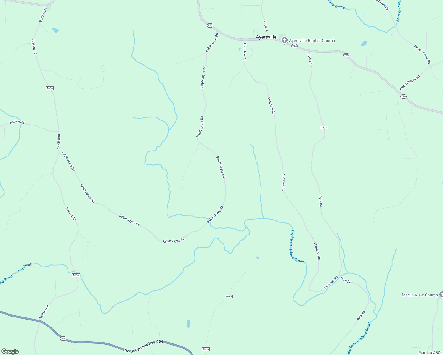 map of restaurants, bars, coffee shops, grocery stores, and more near 1662 Ralph Joyce Road in Sandy Ridge