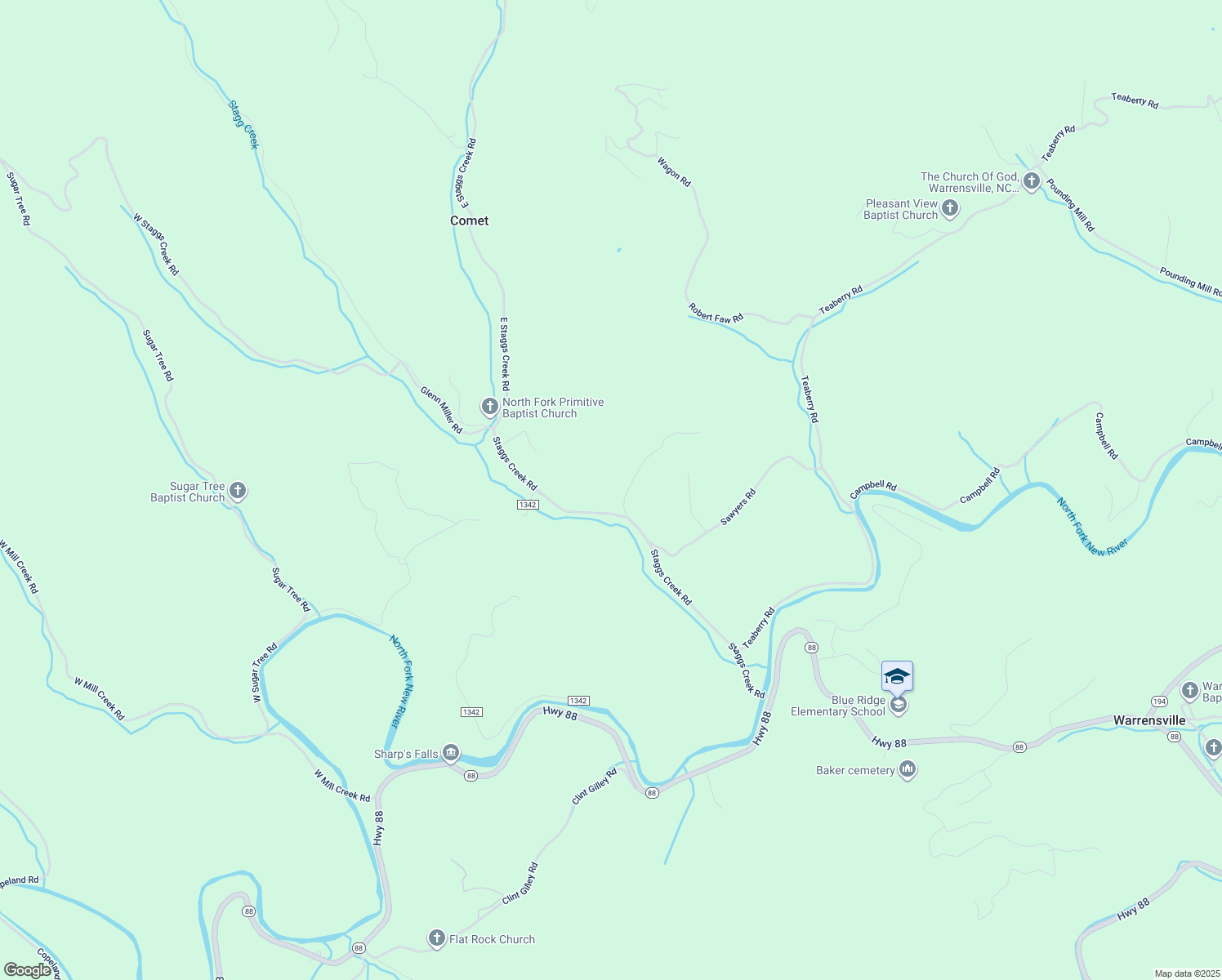 map of restaurants, bars, coffee shops, grocery stores, and more near 822 Staggs Creek Road in Warrensville
