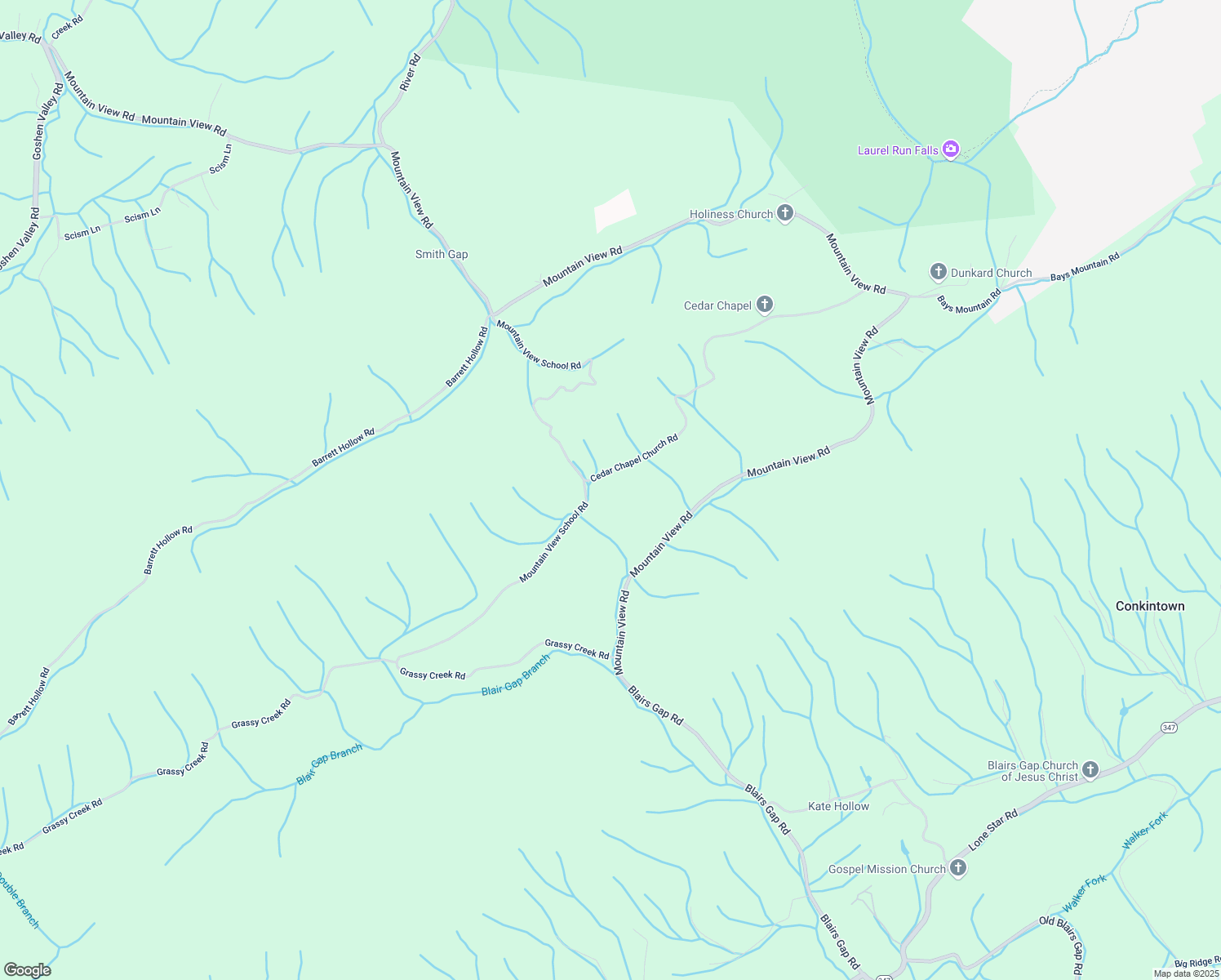 map of restaurants, bars, coffee shops, grocery stores, and more near 429 Cedar Chapel Church Road in Rogersville