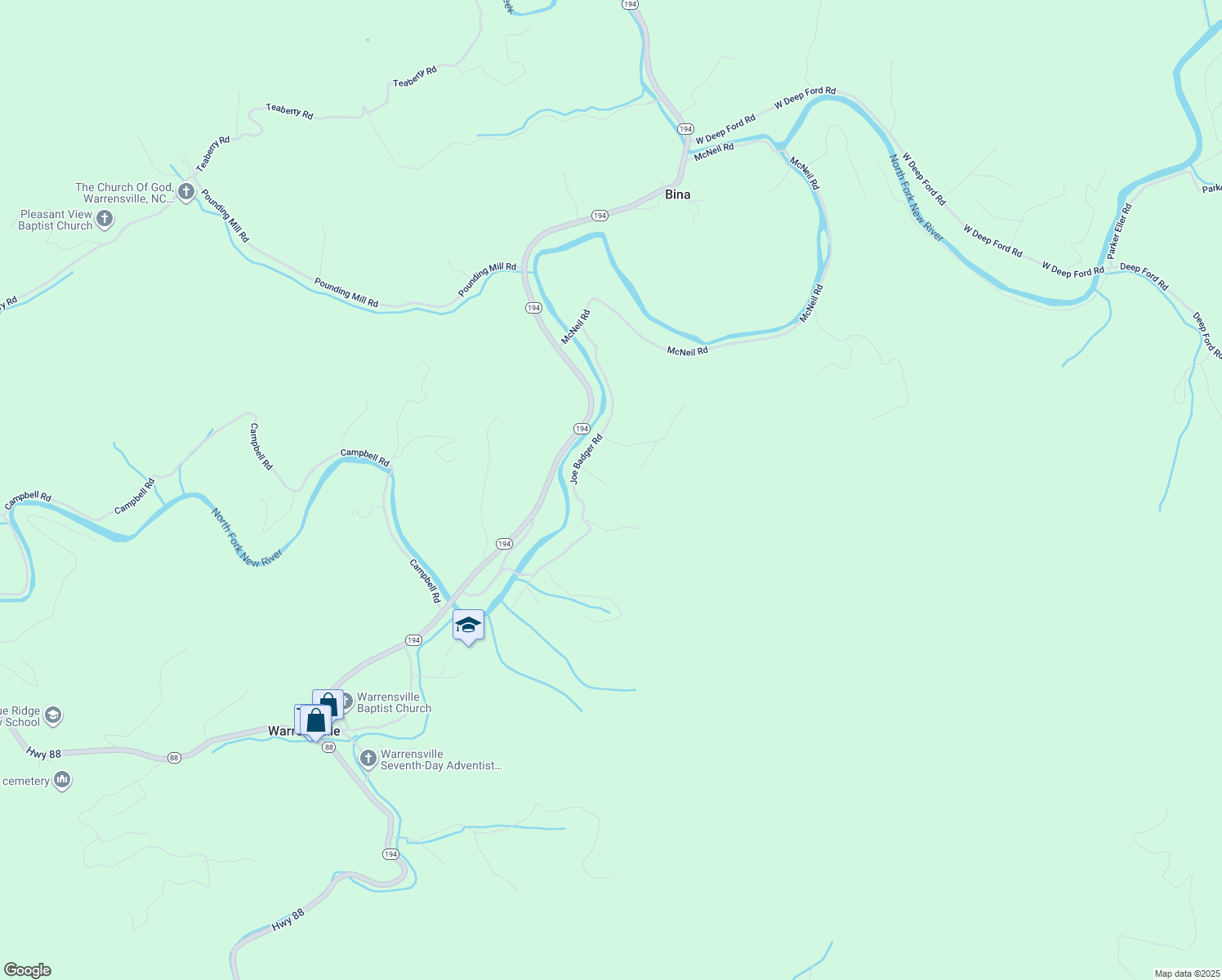 map of restaurants, bars, coffee shops, grocery stores, and more near 230 Swindlers Ridge Road in Warrensville