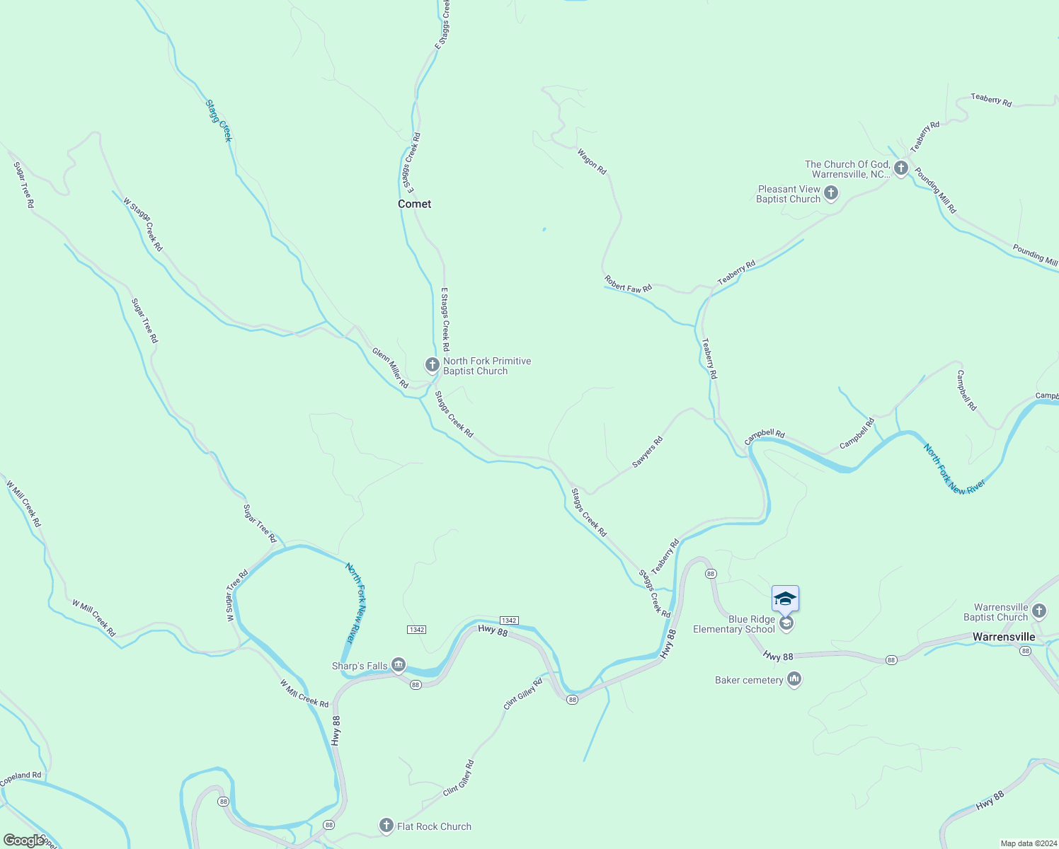 map of restaurants, bars, coffee shops, grocery stores, and more near 822 Staggs Creek Road in Warrensville