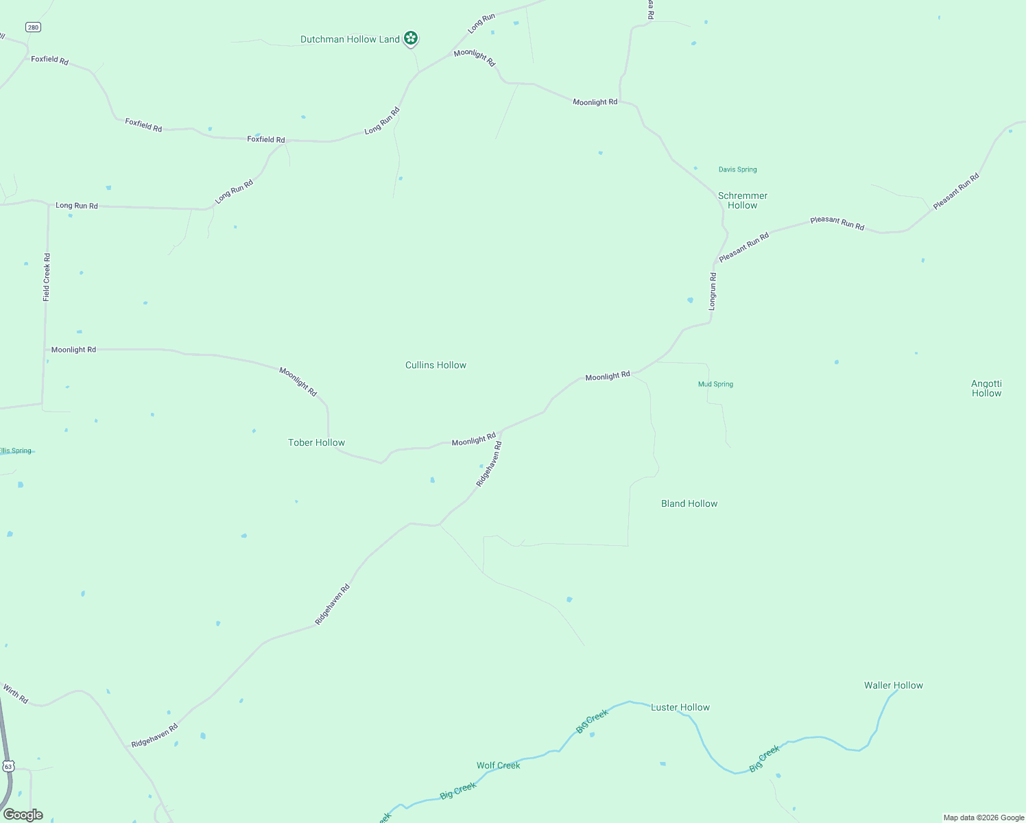 map of restaurants, bars, coffee shops, grocery stores, and more near 1954 Moonlight Road in Mammoth Spring