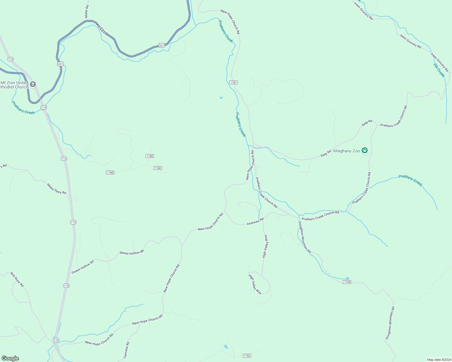 map of restaurants, bars, coffee shops, grocery stores, and more near 2006 New Hope Church Road in Laurel Springs