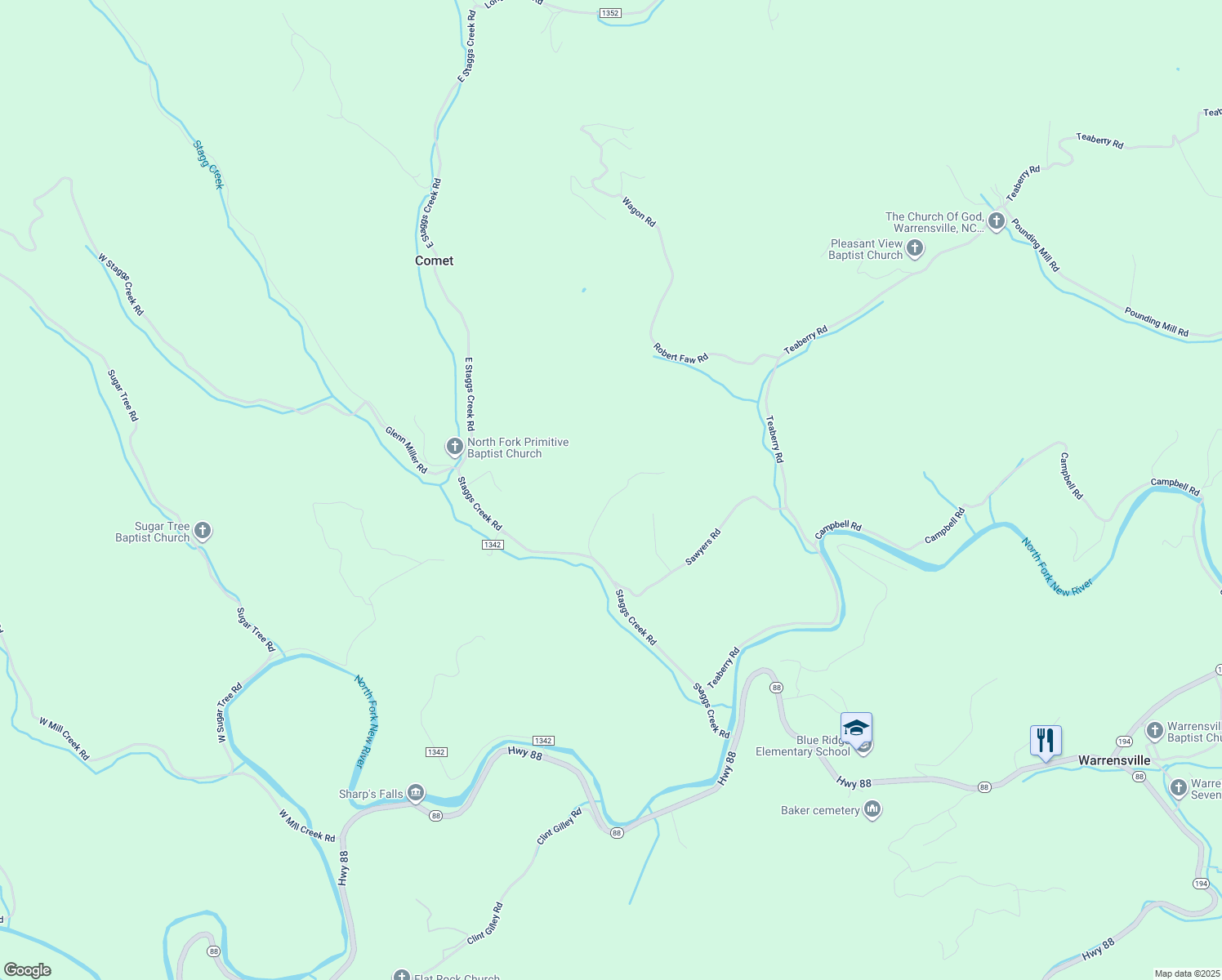 map of restaurants, bars, coffee shops, grocery stores, and more near 301 Hartsoe Road in Warrensville