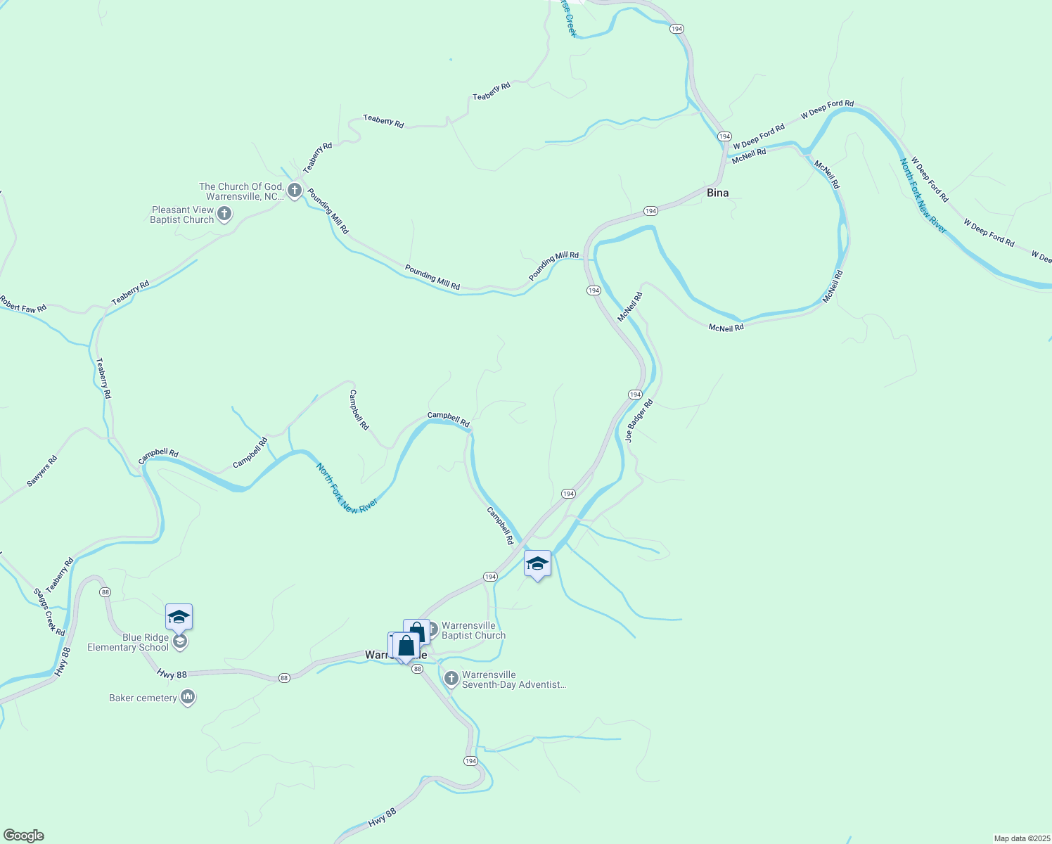 map of restaurants, bars, coffee shops, grocery stores, and more near 479 Wolf Den Trail in Warrensville