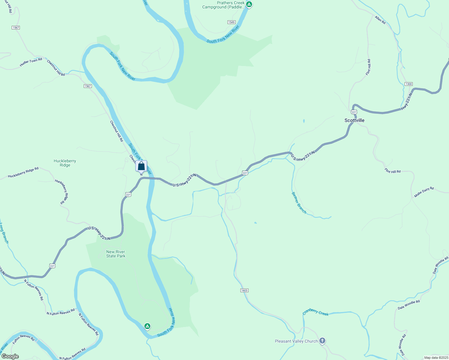map of restaurants, bars, coffee shops, grocery stores, and more near 11459 U.S. Highway 221 North in Scottville