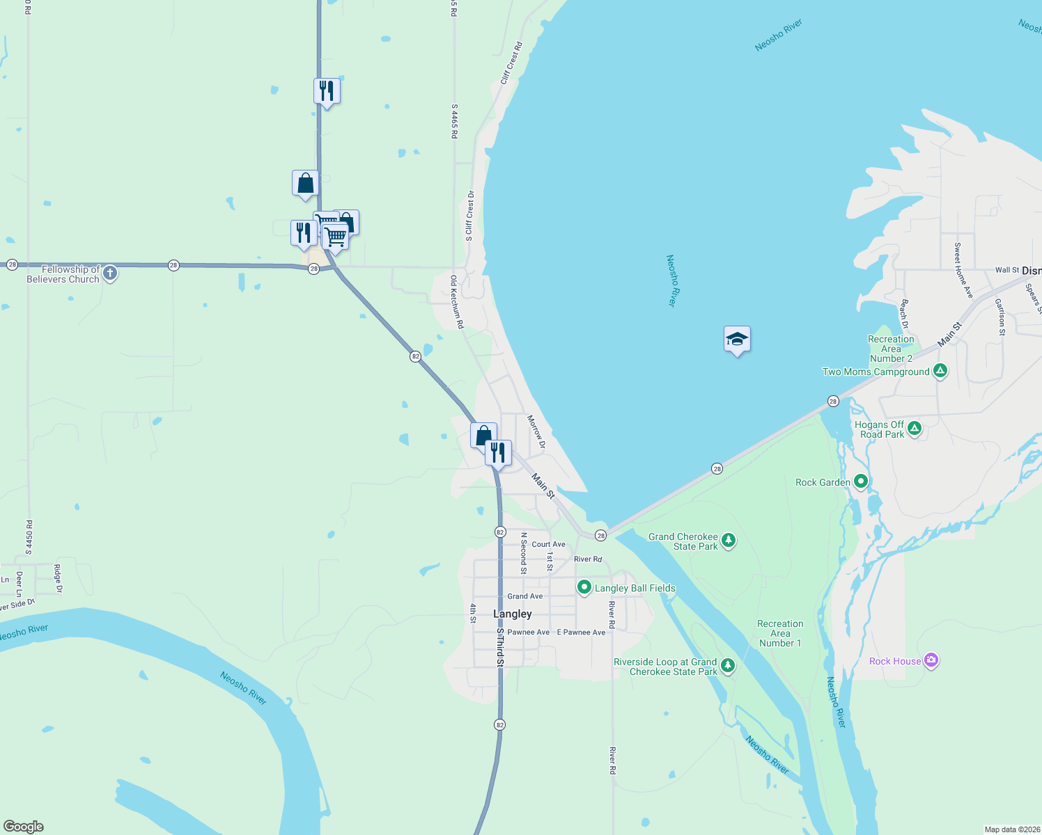 map of restaurants, bars, coffee shops, grocery stores, and more near 8860 Chigger Street in Langley