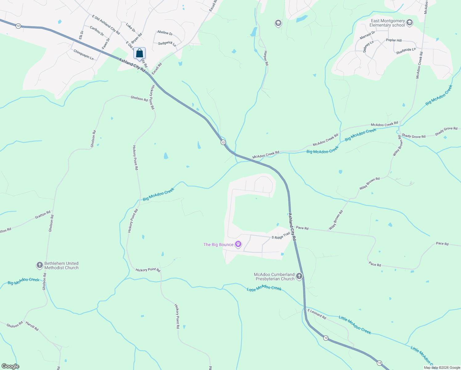 map of restaurants, bars, coffee shops, grocery stores, and more near 1034 South Ridge Trail in Clarksville