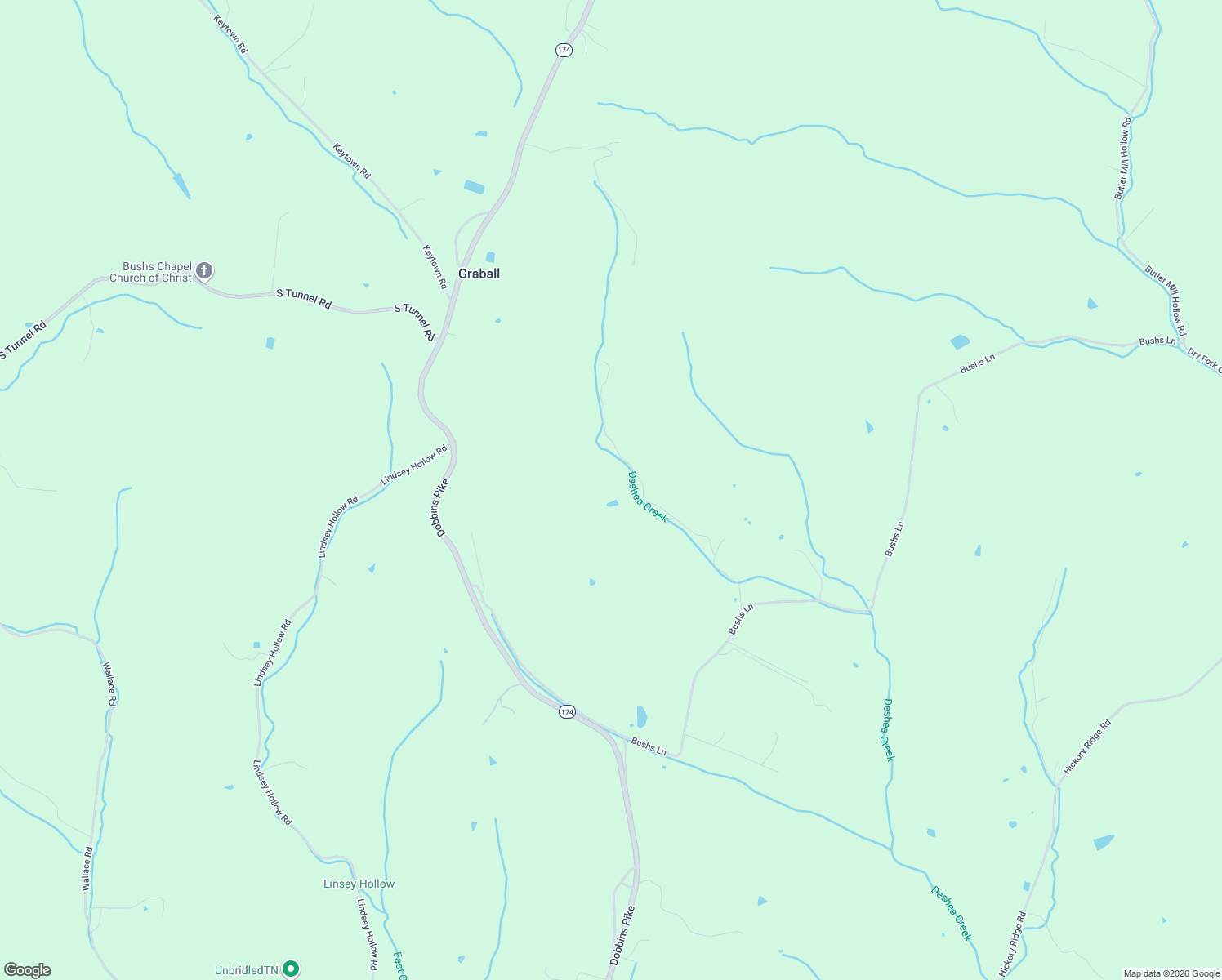 map of restaurants, bars, coffee shops, grocery stores, and more near 1067 Bushs Lane in Gallatin
