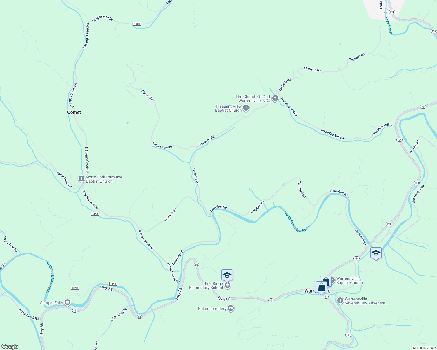 map of restaurants, bars, coffee shops, grocery stores, and more near 1678 Campbell Road in Warrensville