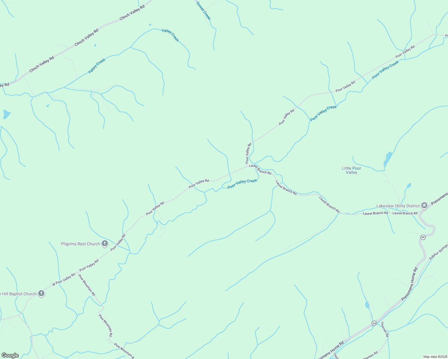 map of restaurants, bars, coffee shops, grocery stores, and more near 1399 Poor Valley Rd in Rogersville