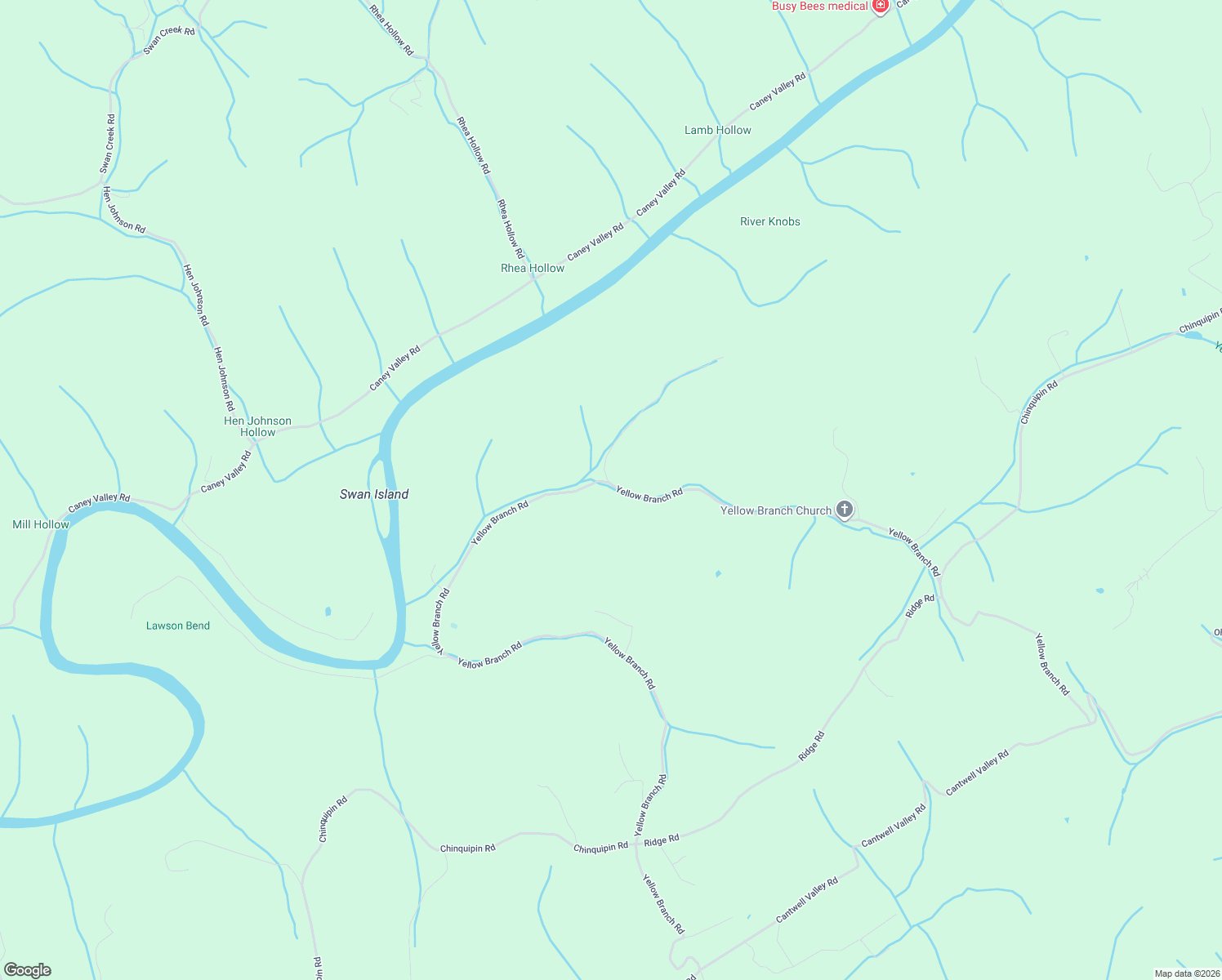 map of restaurants, bars, coffee shops, grocery stores, and more near 541 Yellow Branch Road in Sneedville
