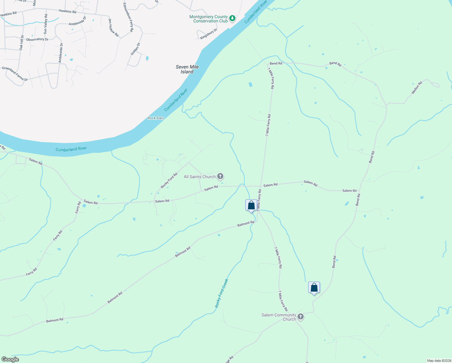 map of restaurants, bars, coffee shops, grocery stores, and more near 881 Salem Road in Clarksville