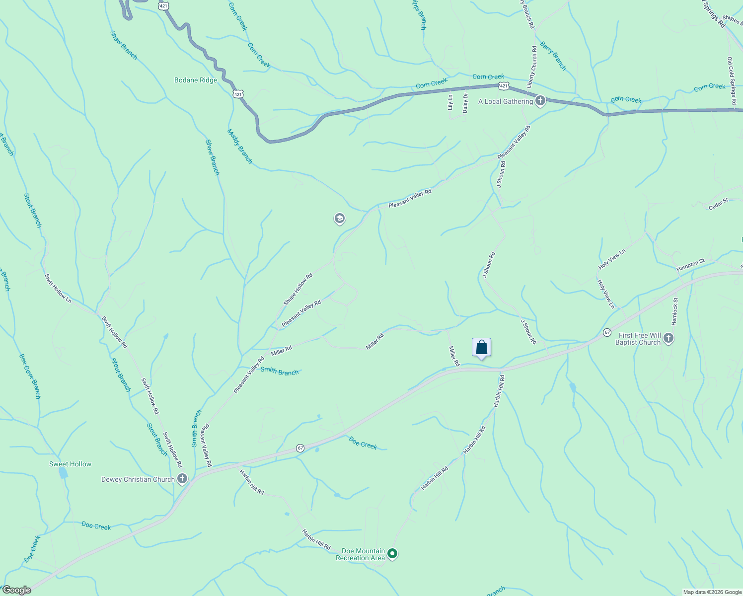 map of restaurants, bars, coffee shops, grocery stores, and more near 211 Wm Hawkins Lane in Mountain City