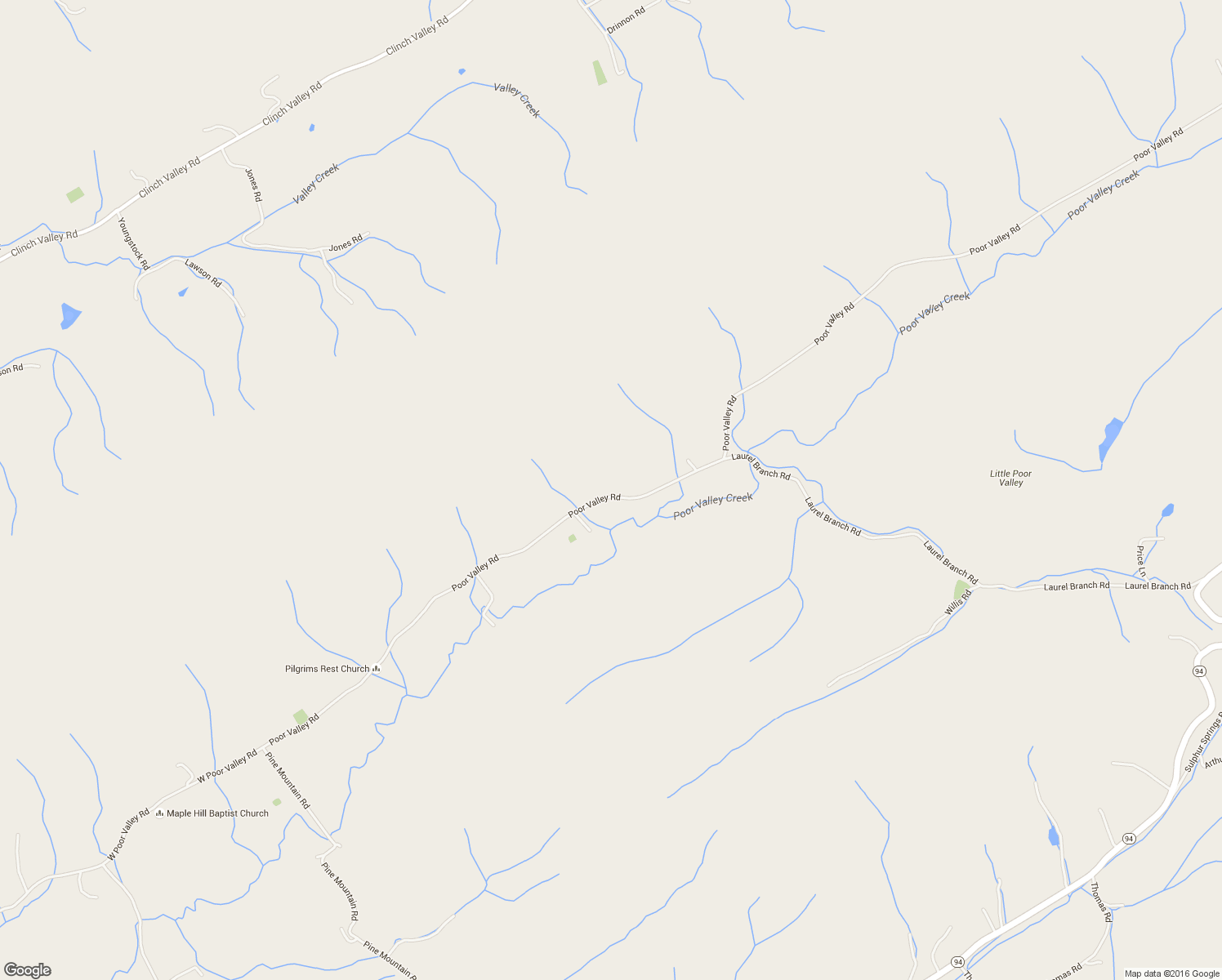 map of restaurants, bars, coffee shops, grocery stores, and more near 1399 Poor Valley Road in Rogersville