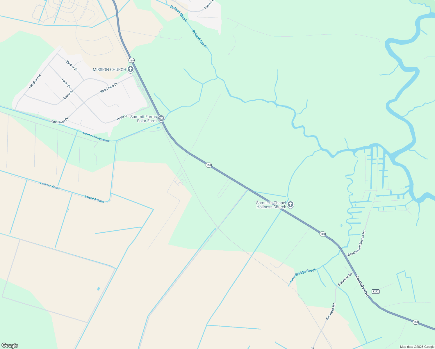 map of restaurants, bars, coffee shops, grocery stores, and more near 1494 Caratoke Highway in Moyock