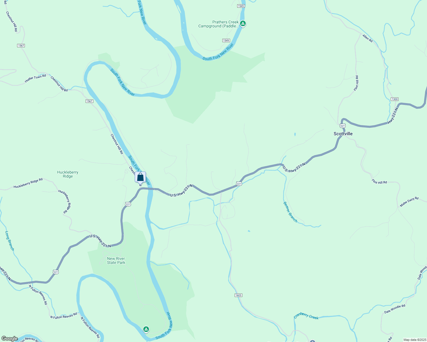 map of restaurants, bars, coffee shops, grocery stores, and more near 11459 U.S. Highway 221 North in Scottville