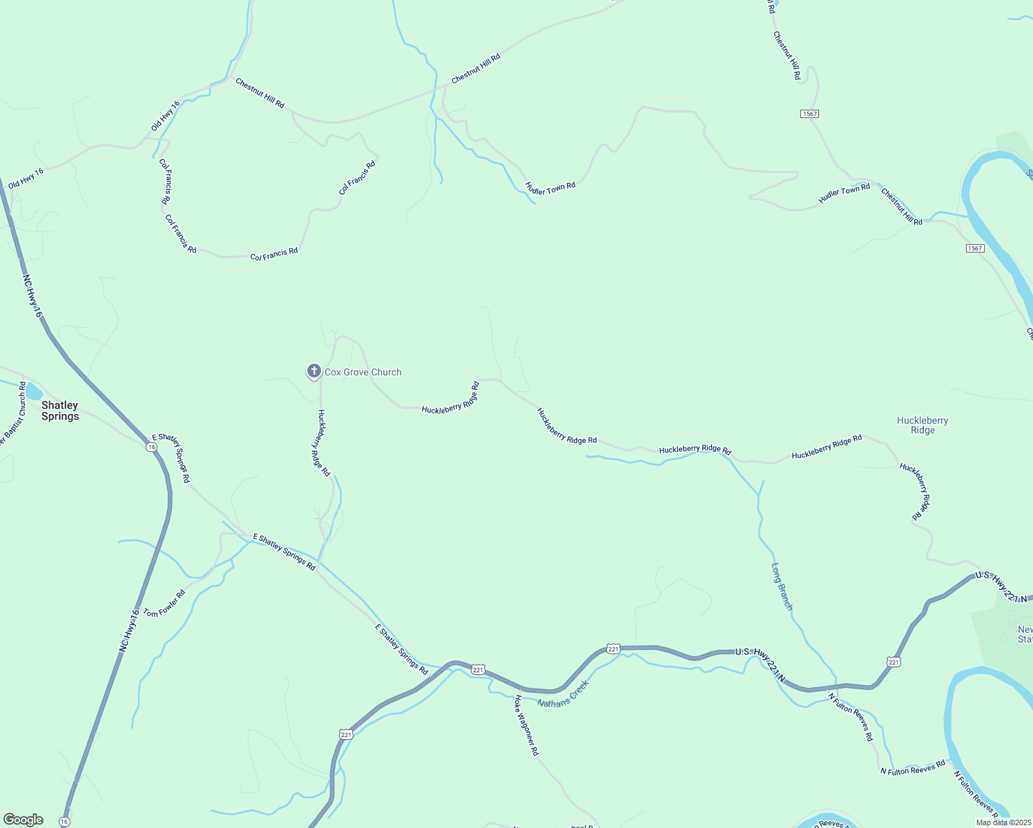 map of restaurants, bars, coffee shops, grocery stores, and more near 2040 Huckleberry Ridge Road in Crumpler