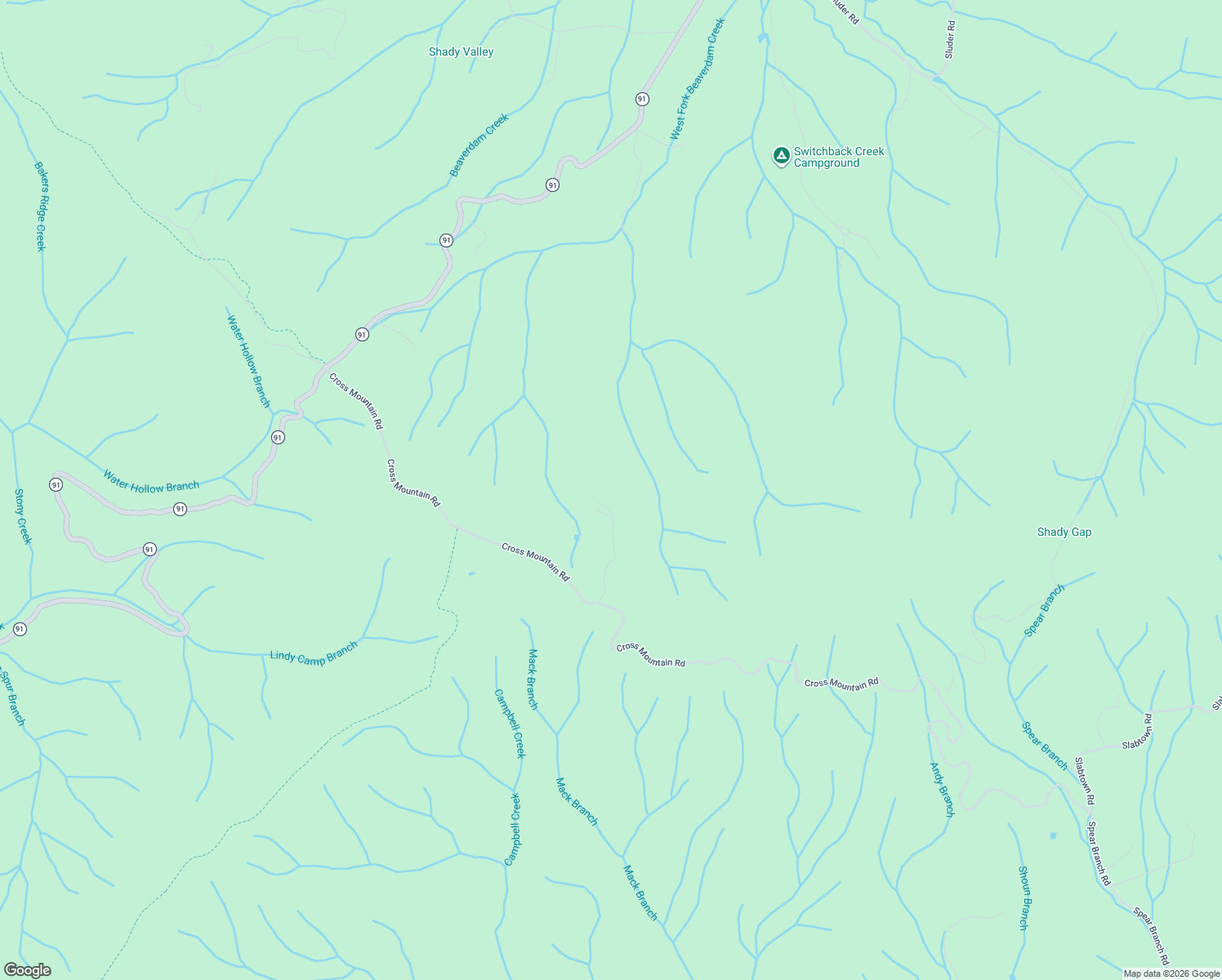 map of restaurants, bars, coffee shops, grocery stores, and more near 1542-2750 Cross Mountain Road in Shady Valley