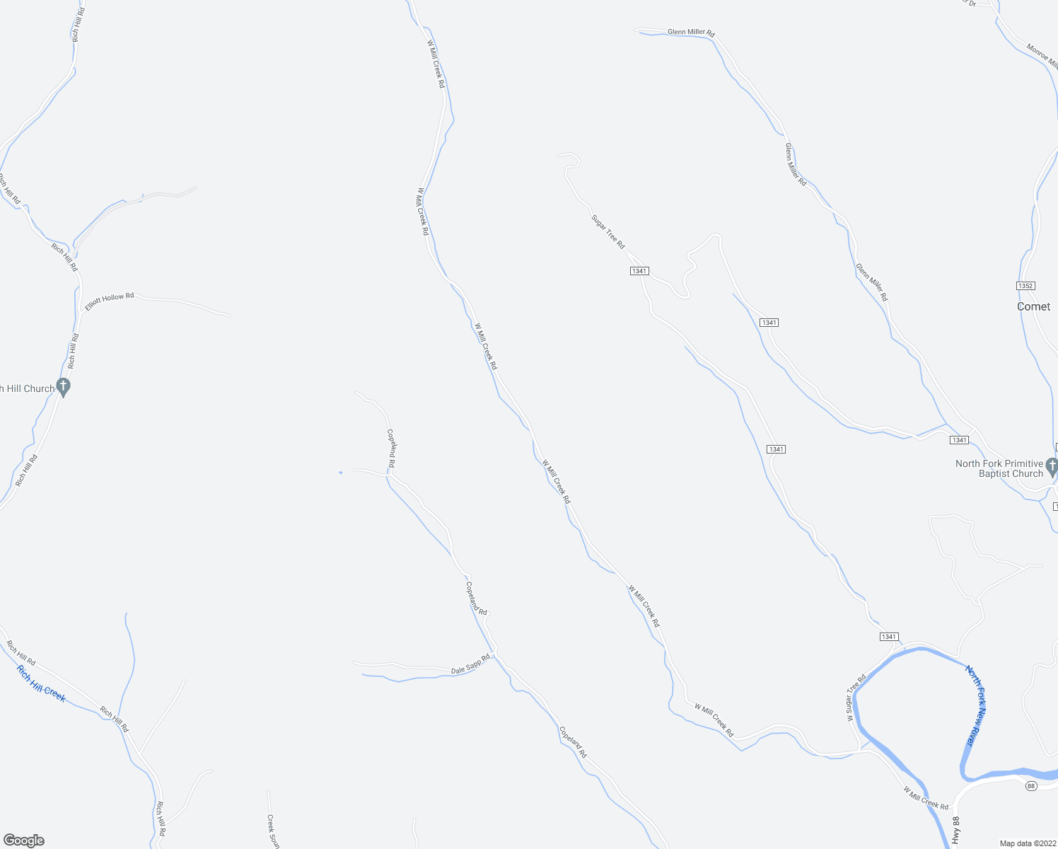 map of restaurants, bars, coffee shops, grocery stores, and more near West Mill Creek Road in Warrensville