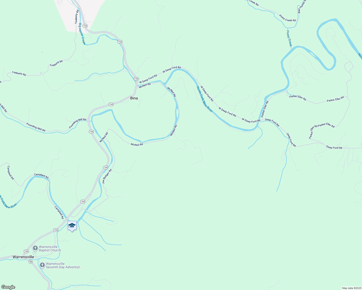 map of restaurants, bars, coffee shops, grocery stores, and more near Bobby Rash Road in Ashe County