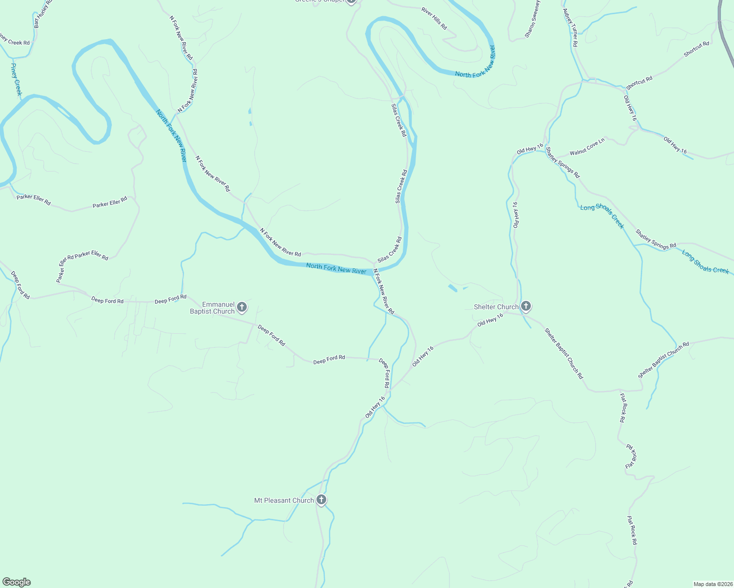 map of restaurants, bars, coffee shops, grocery stores, and more near 581 North Fork New River Road in Lansing