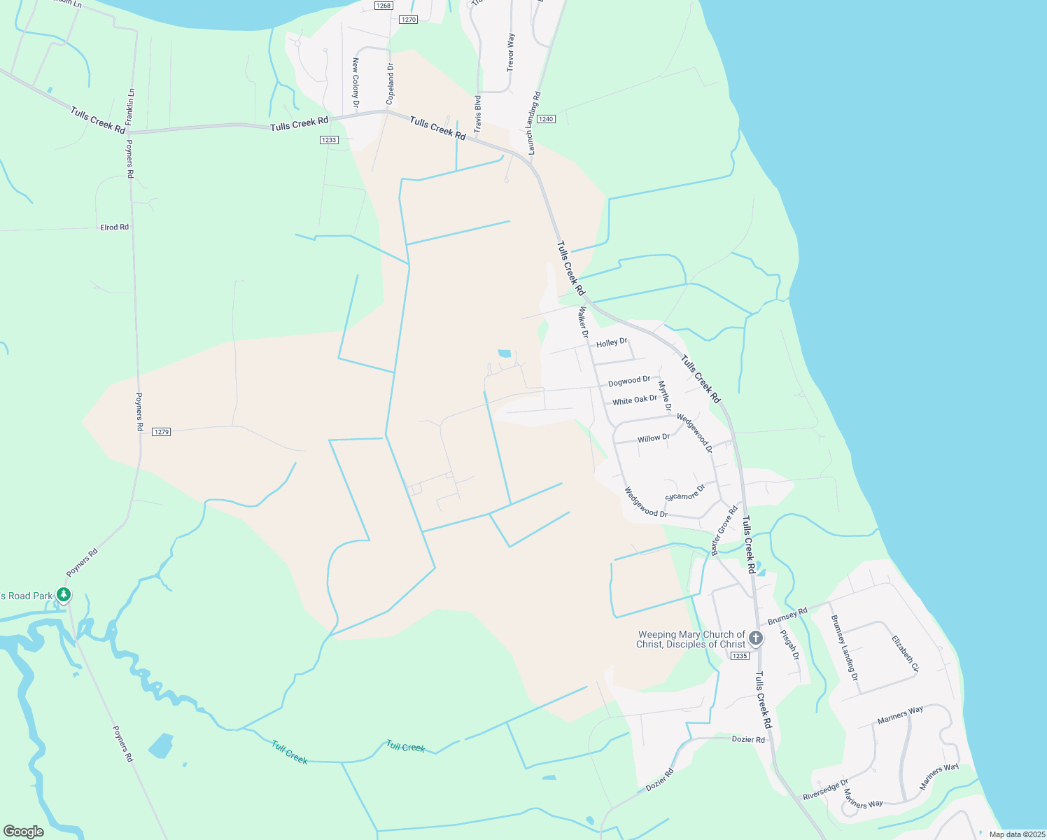 map of restaurants, bars, coffee shops, grocery stores, and more near 115 Red Wood Street in Currituck