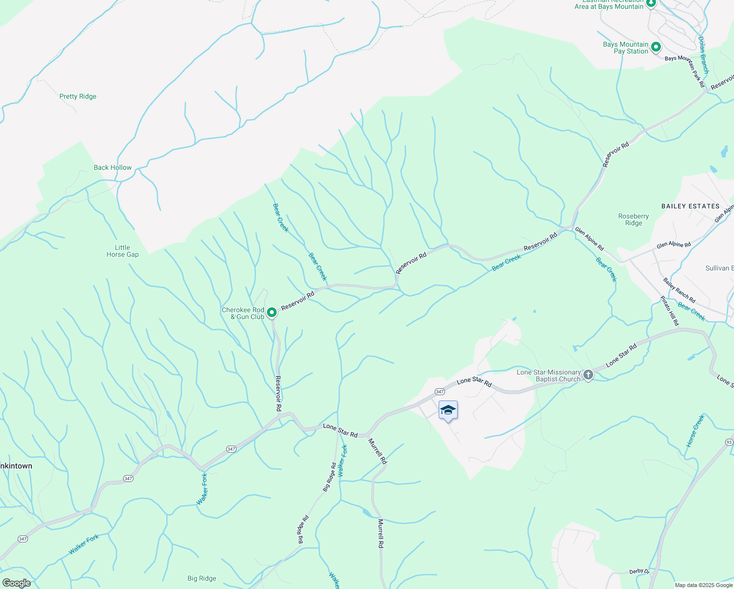 map of restaurants, bars, coffee shops, grocery stores, and more near 4233 Reservoir Rd in Kingsport