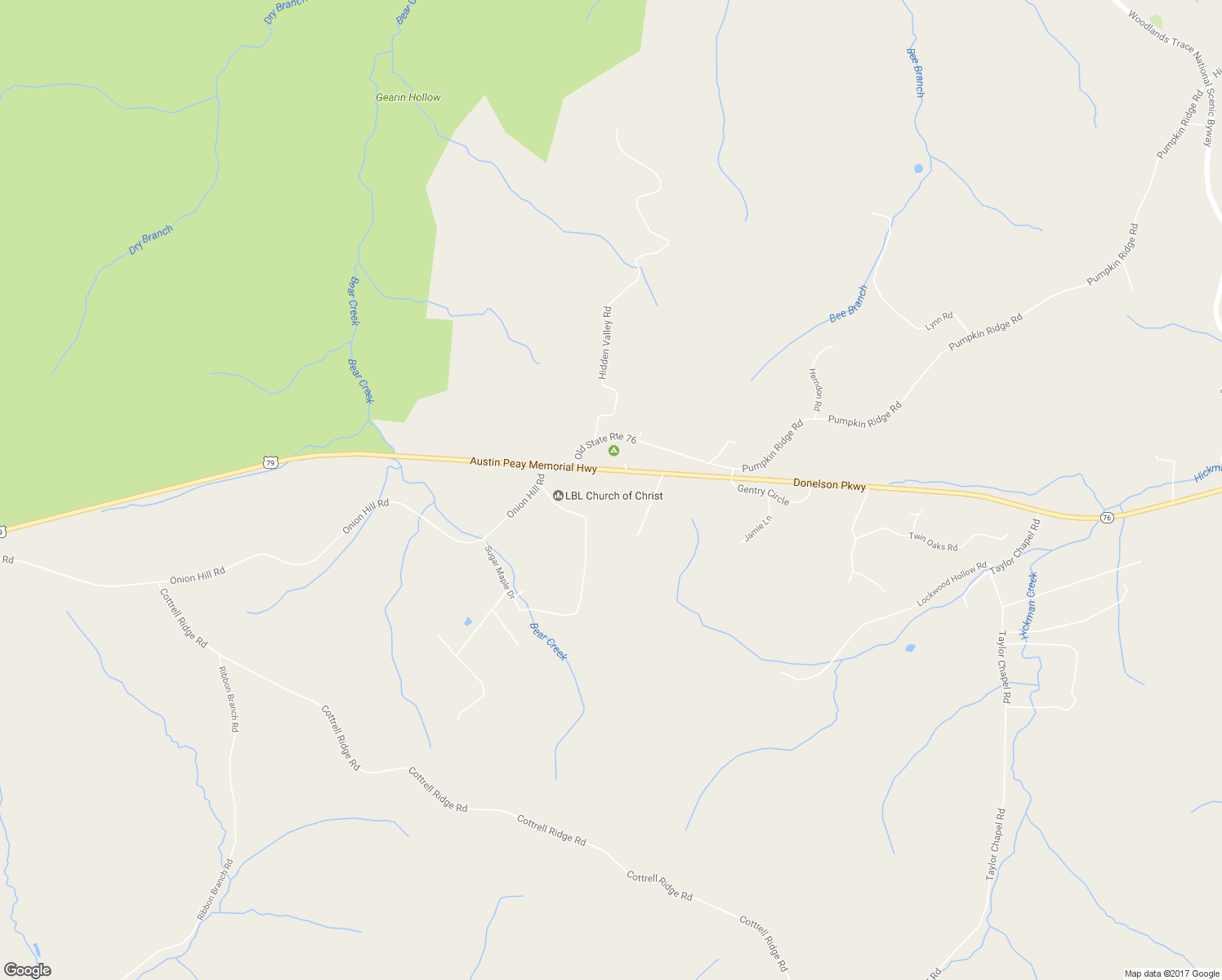 map of restaurants, bars, coffee shops, grocery stores, and more near 2169 Donelson Parkway in Dover