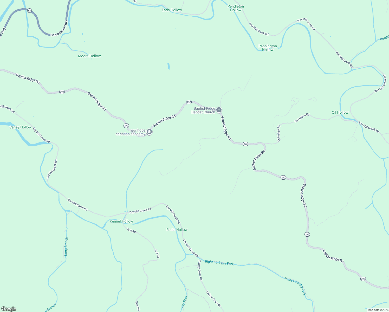 map of restaurants, bars, coffee shops, grocery stores, and more near 208 Sunset Ridge Lane in Hilham