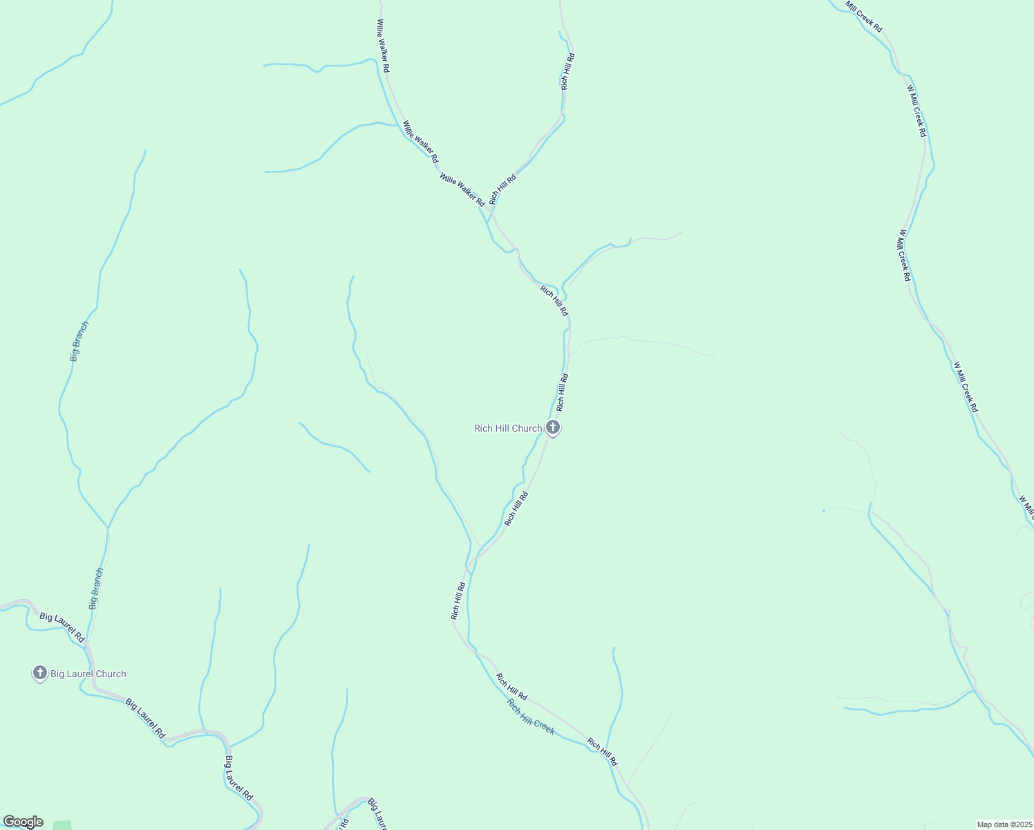 map of restaurants, bars, coffee shops, grocery stores, and more near 2243 Rich Hill Road in Creston