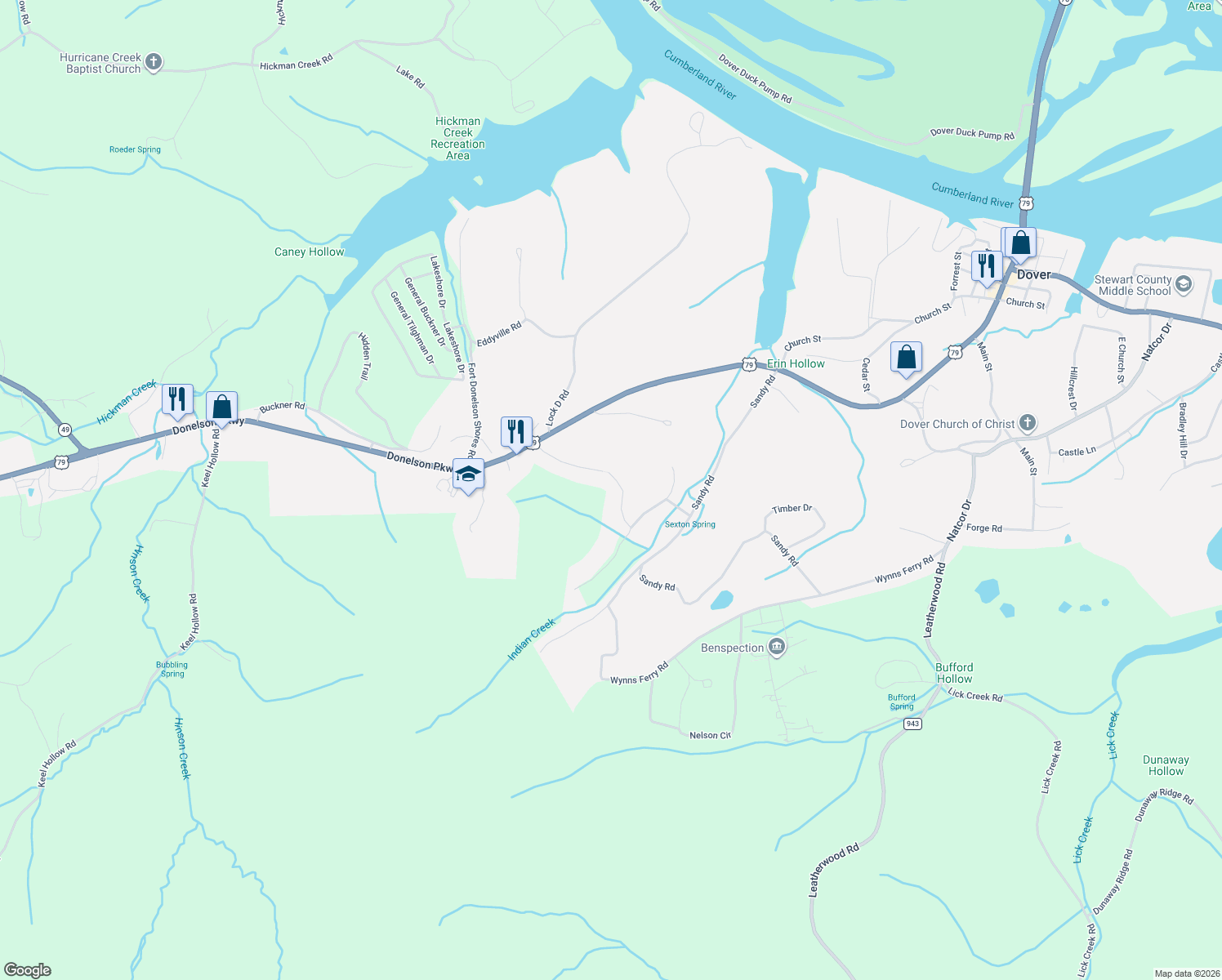 map of restaurants, bars, coffee shops, grocery stores, and more near 326 Valley View Rd in Dover