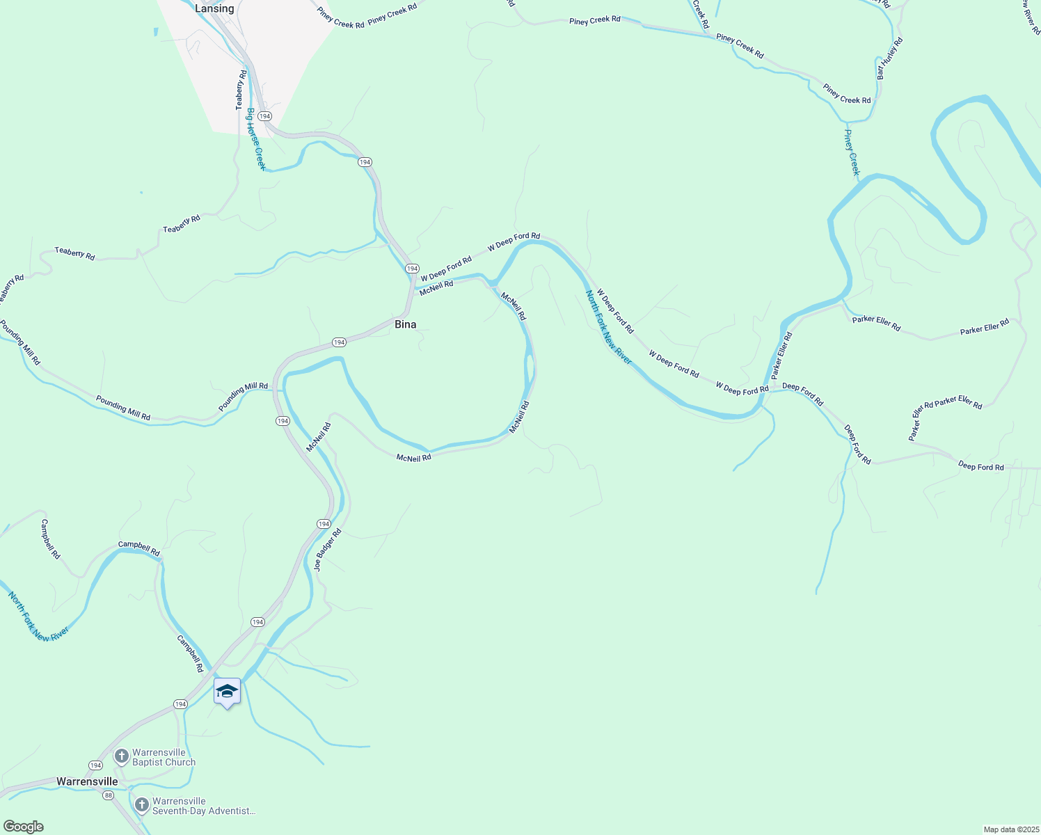 map of restaurants, bars, coffee shops, grocery stores, and more near Bobby Rash Road in Husk