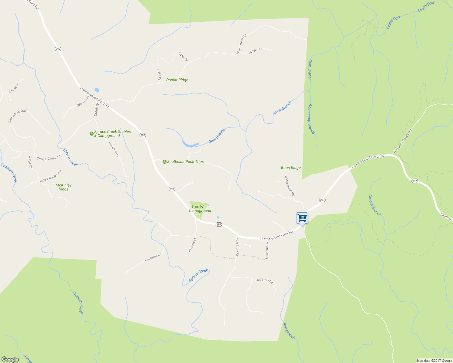 map of restaurants, bars, coffee shops, grocery stores, and more near 380 Dewey Burke Road in Jamestown