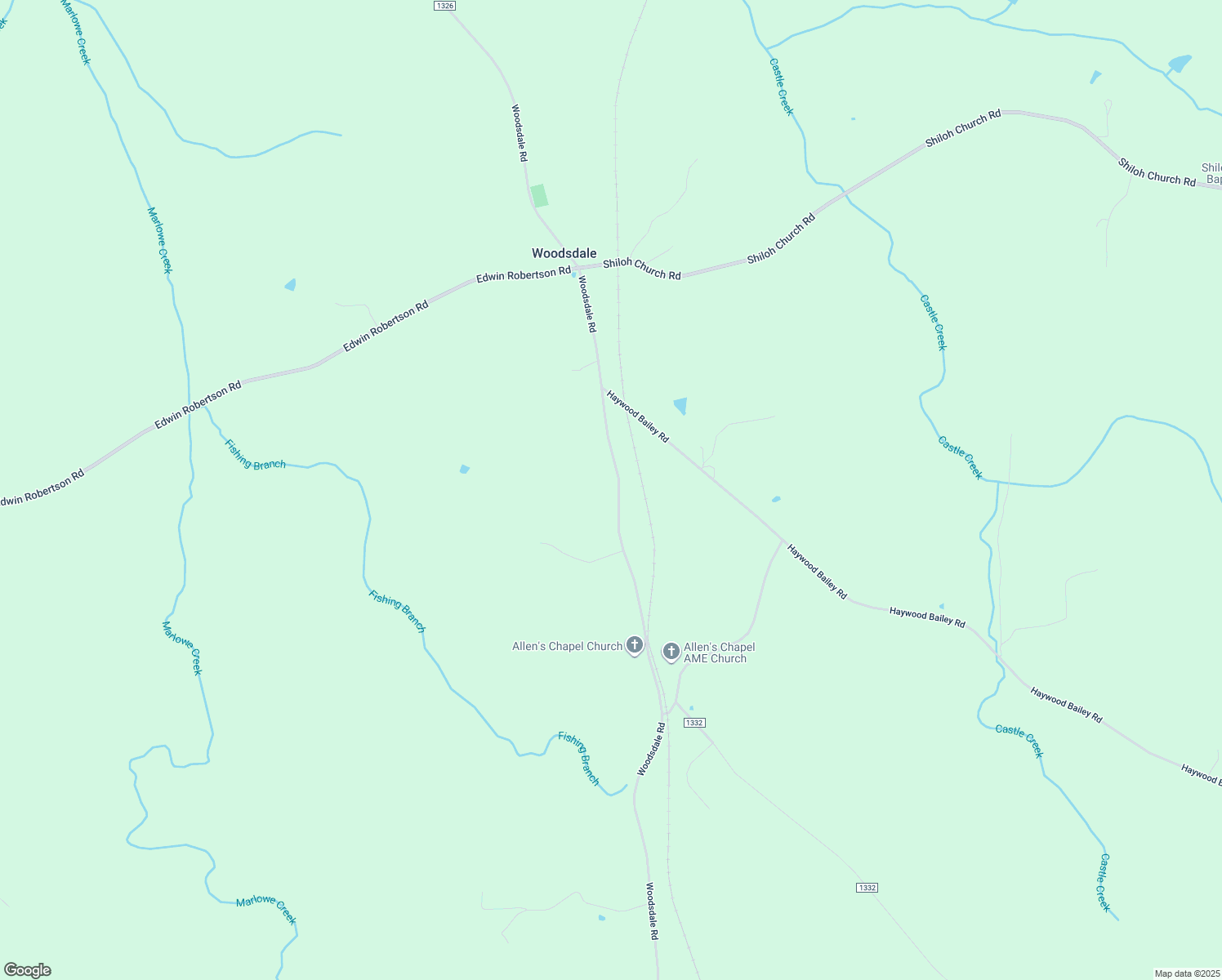 map of restaurants, bars, coffee shops, grocery stores, and more near 2639 Woodsdale Road in Roxboro