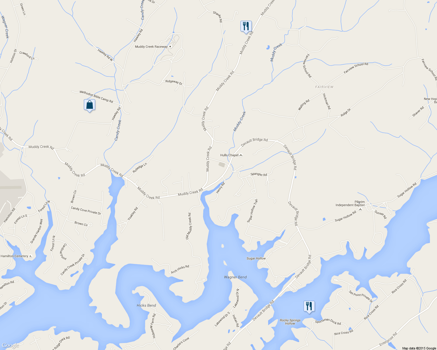 map of restaurants, bars, coffee shops, grocery stores, and more near 3580 Devault Bridge Road in Piney Flats