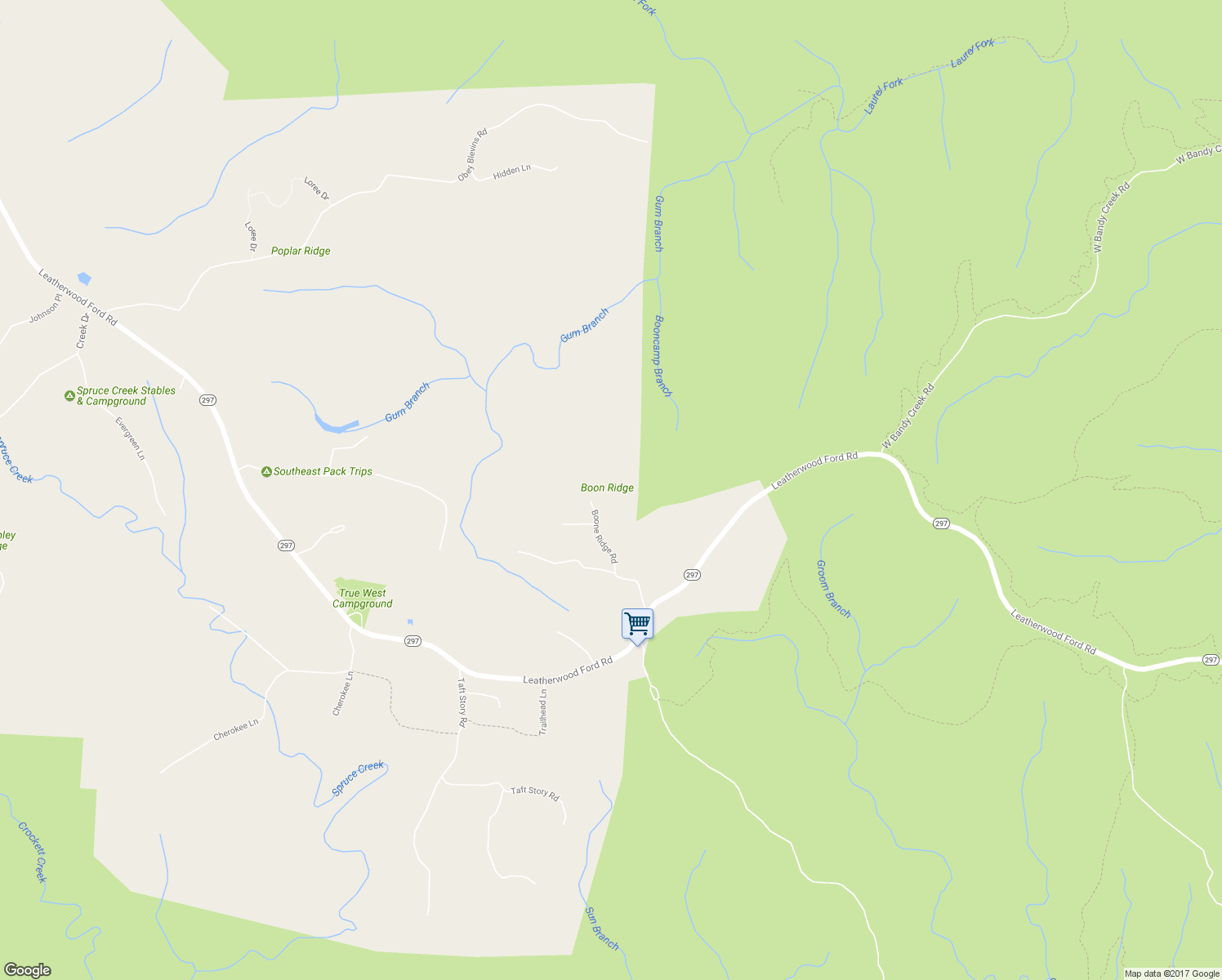 map of restaurants, bars, coffee shops, grocery stores, and more near 698 Boone Ridge Road in Jamestown