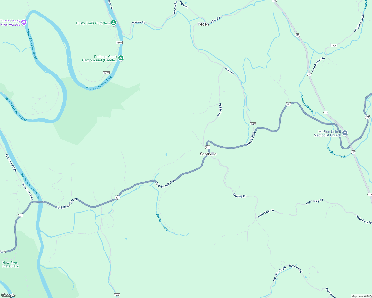 map of restaurants, bars, coffee shops, grocery stores, and more near 366 Frank McMillan Road in Scottville