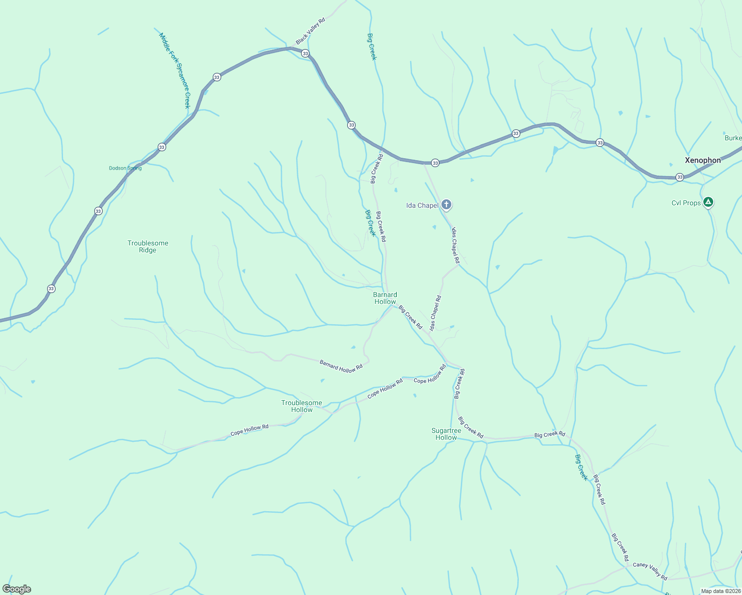 map of restaurants, bars, coffee shops, grocery stores, and more near Jones Sutton Road in Sneedville